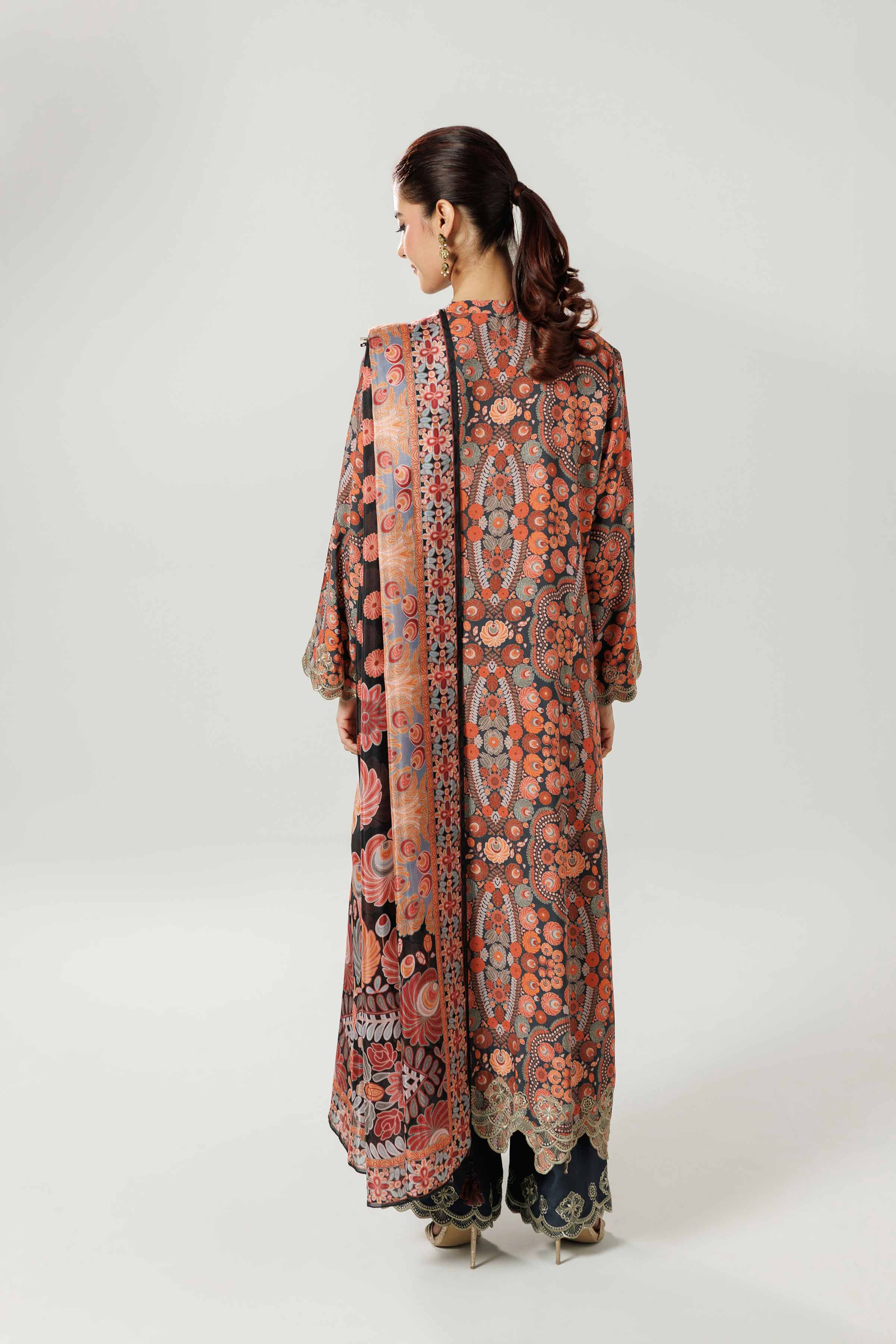 3 Piece - Printed Embroidered Suit - 42519603