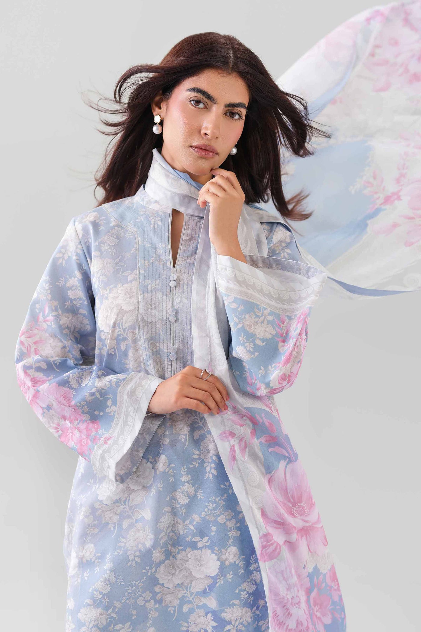 3 Piece Embroidered Raw Silk Suit