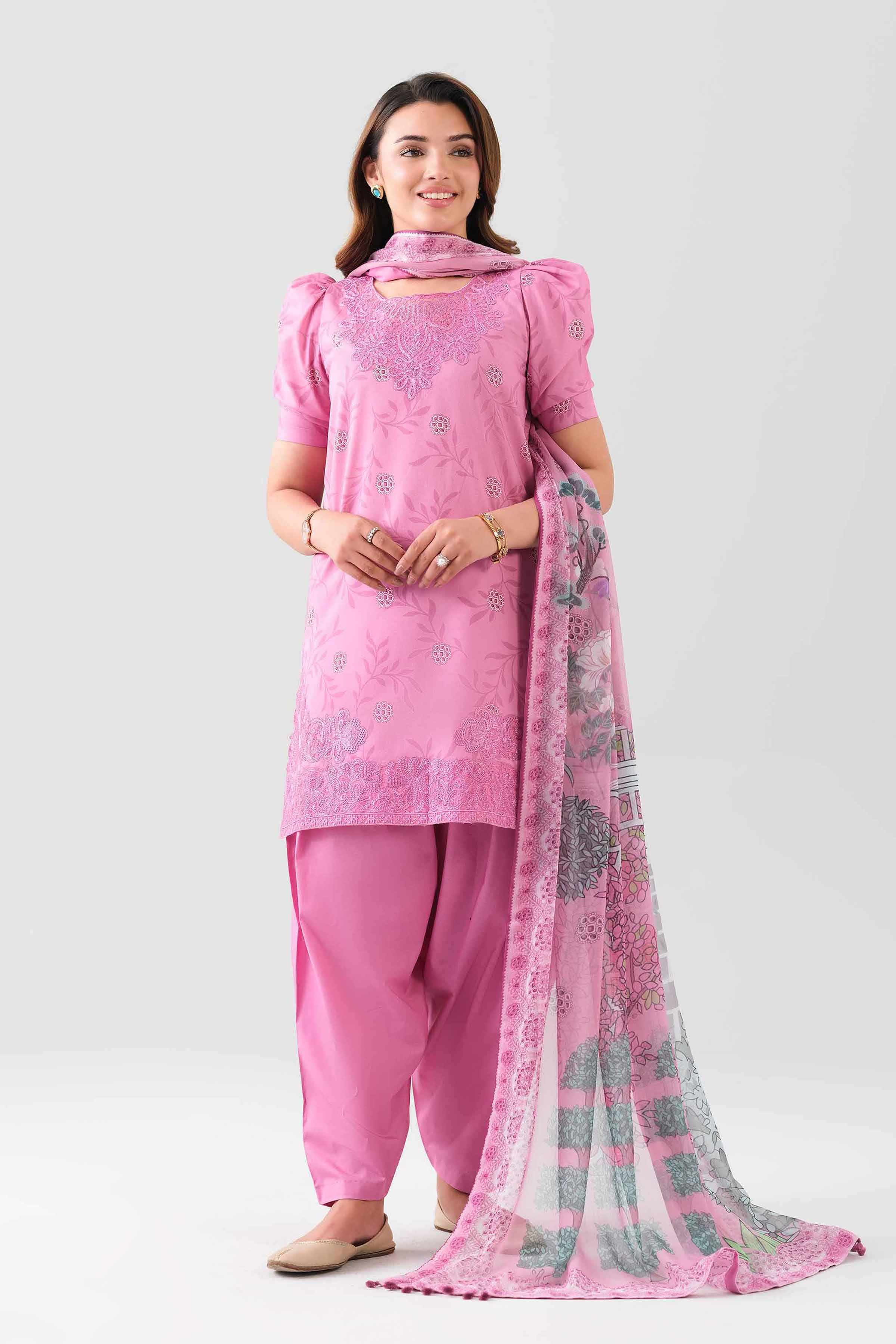 3 Piece Embroidered Masoori Yarn Dyed Suit