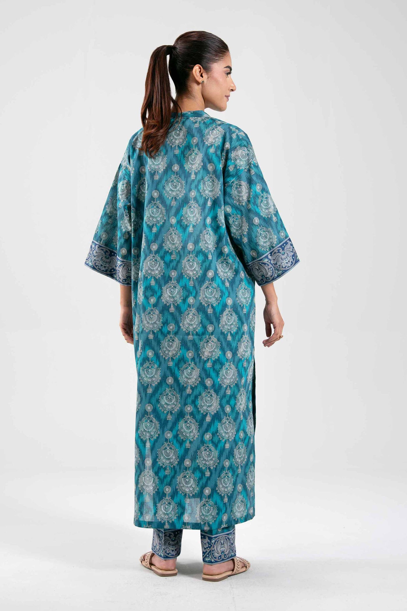 3 Piece Embroidered Raw Silk Suit
