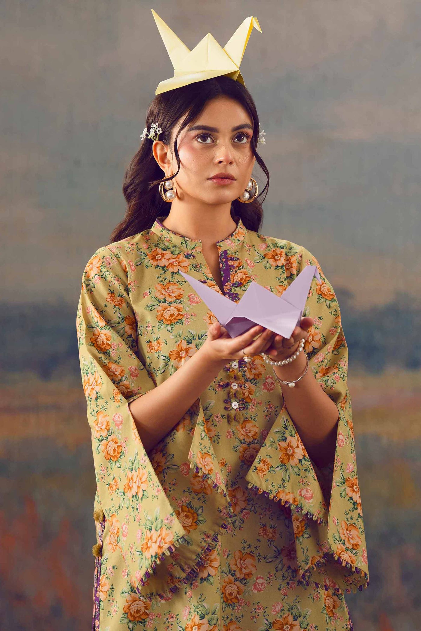 3 Piece Embroidered Cotton Net Suit