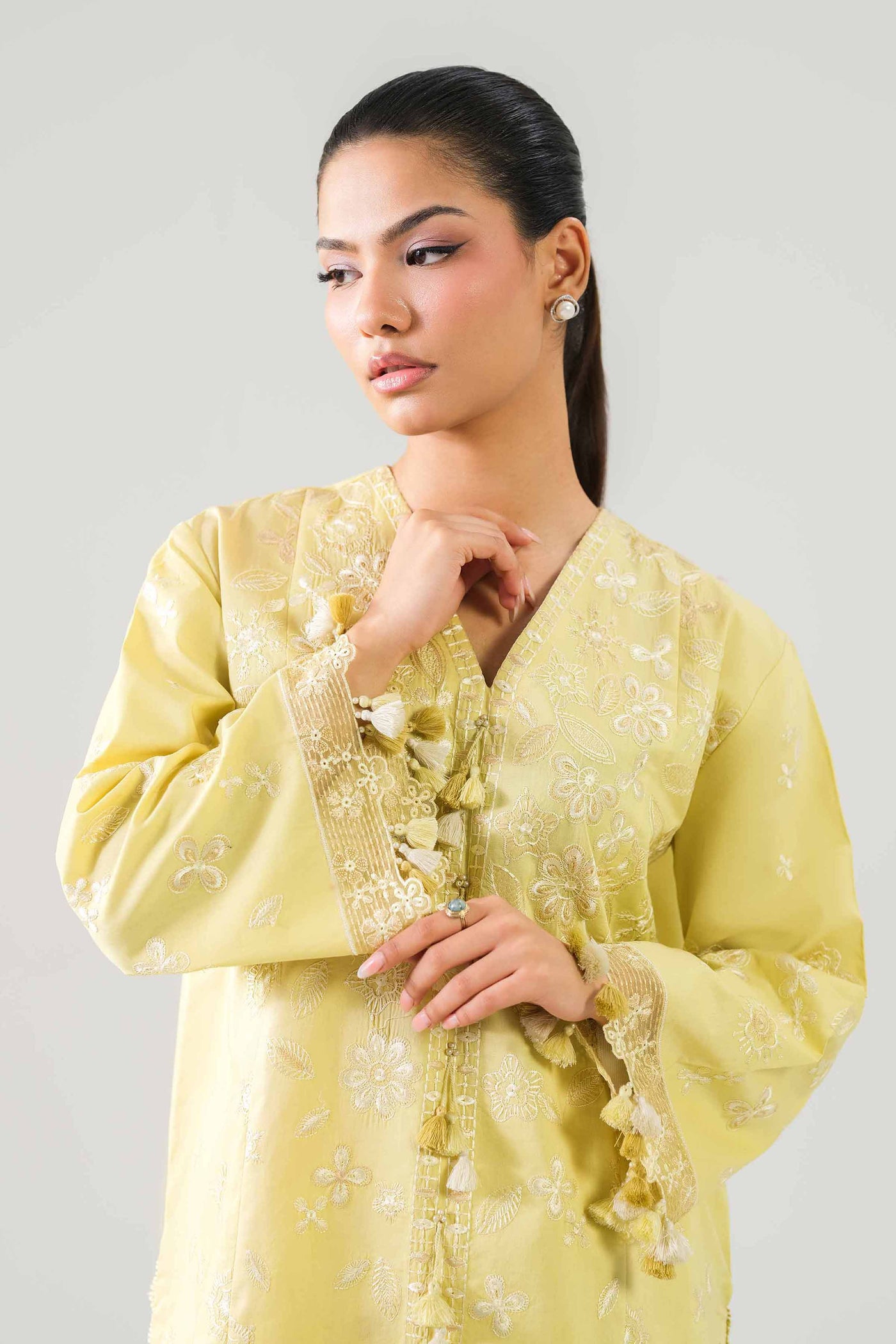 3 Piece Embroidered Raw Silk Suit