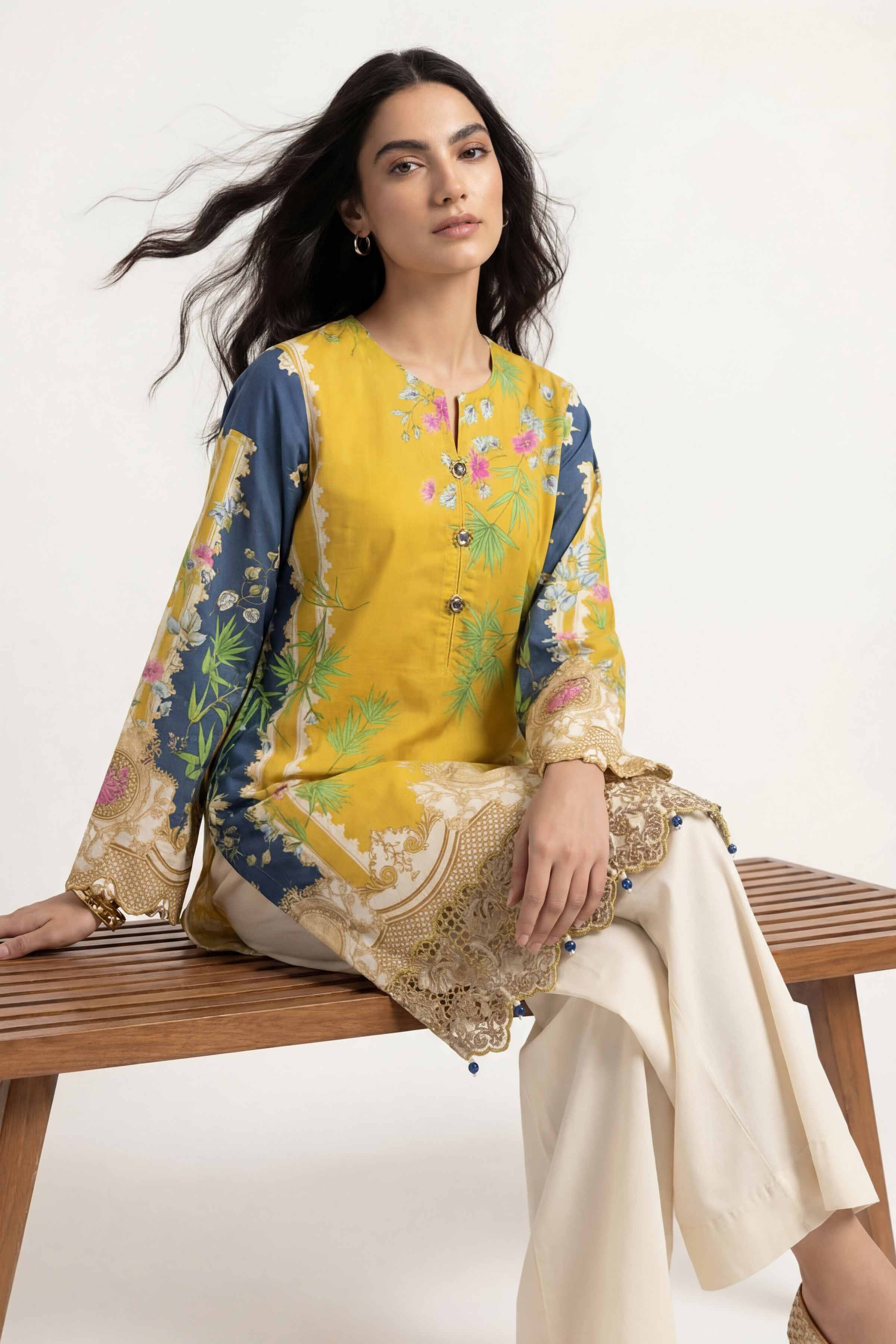 2 Piece - Digital Printed Embroidered Suit - 42601056