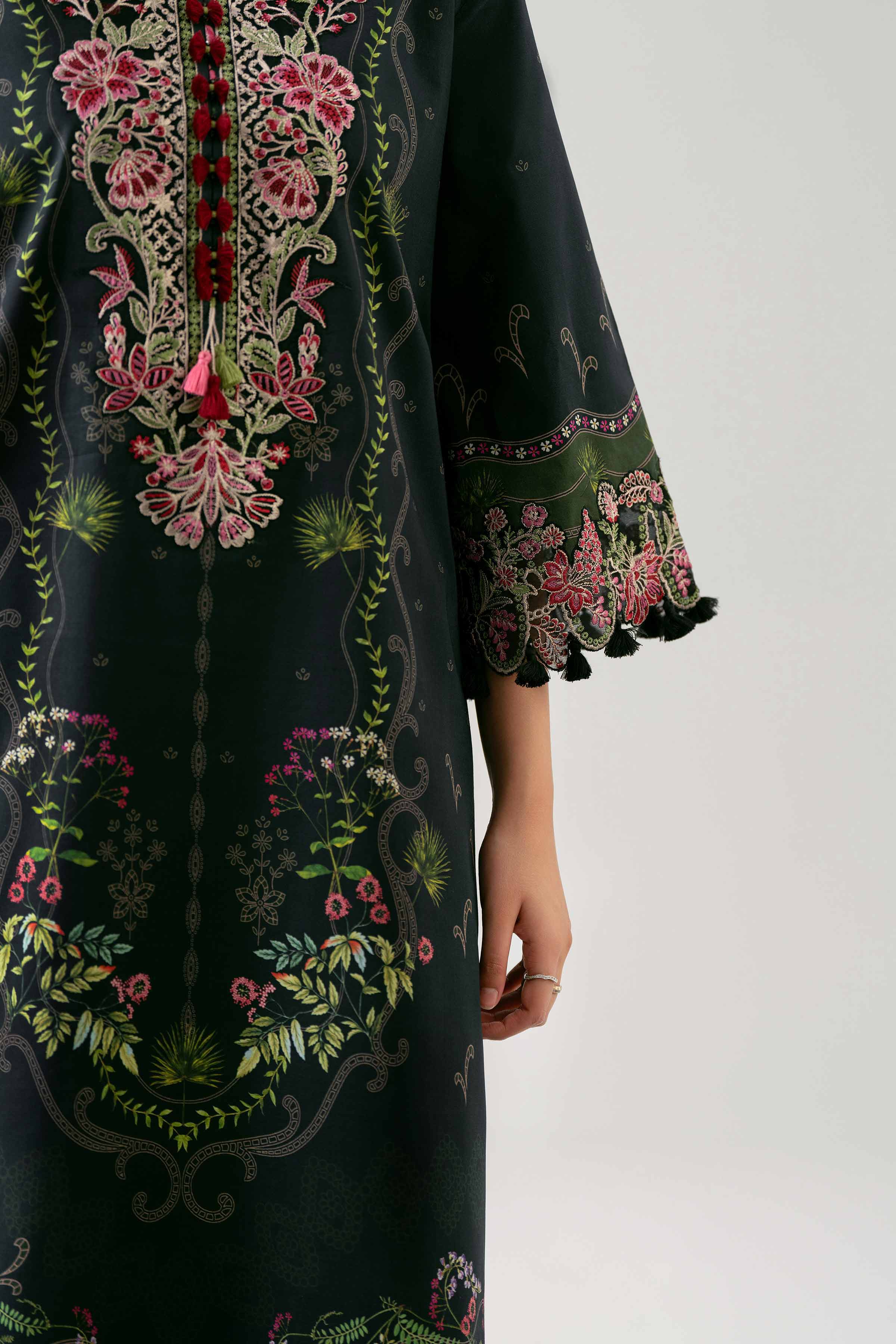 2 Piece - Digital Printed Embroidered Suit - 42601058