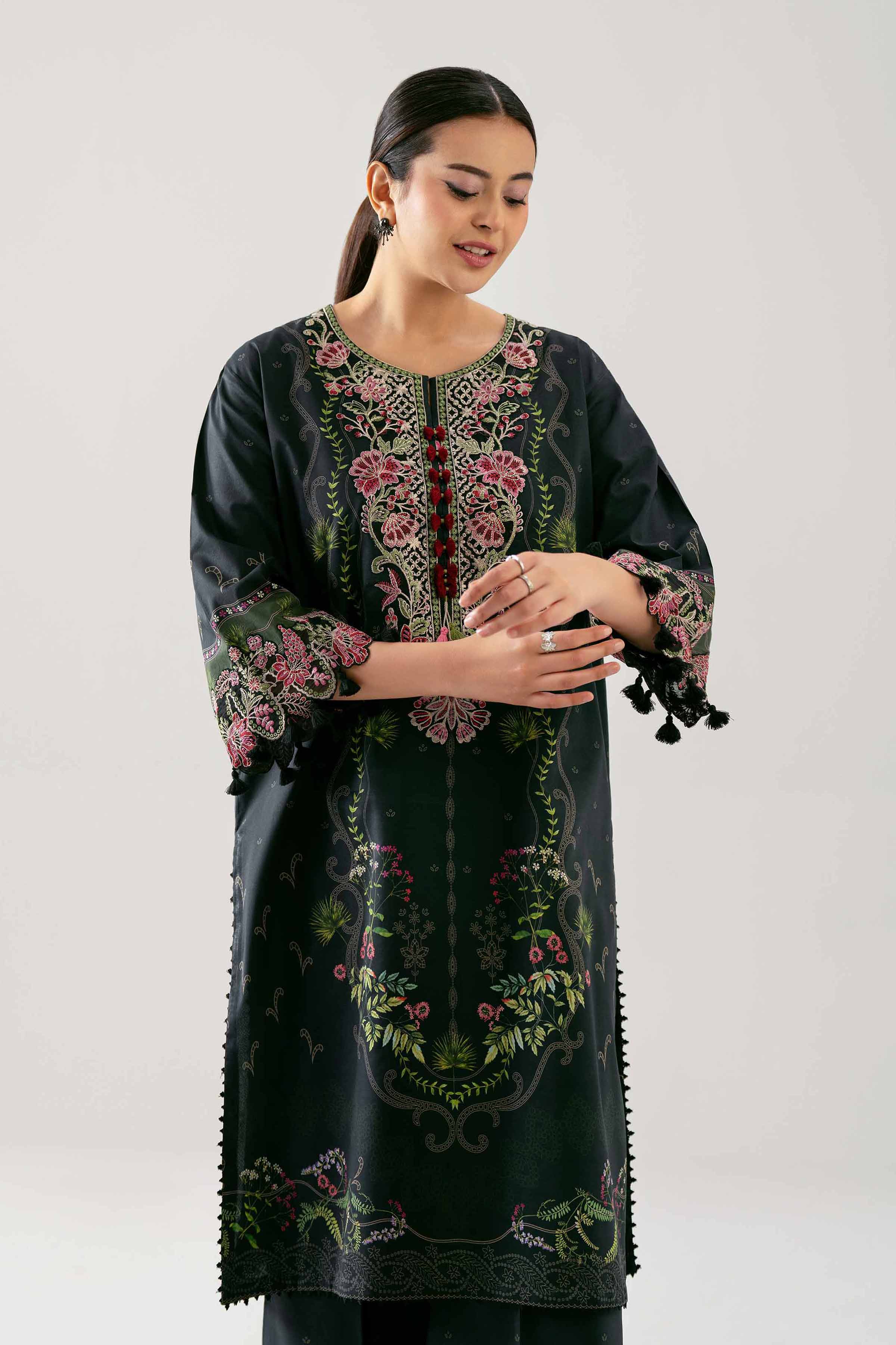 2 Piece - Digital Printed Embroidered Suit - 42601058