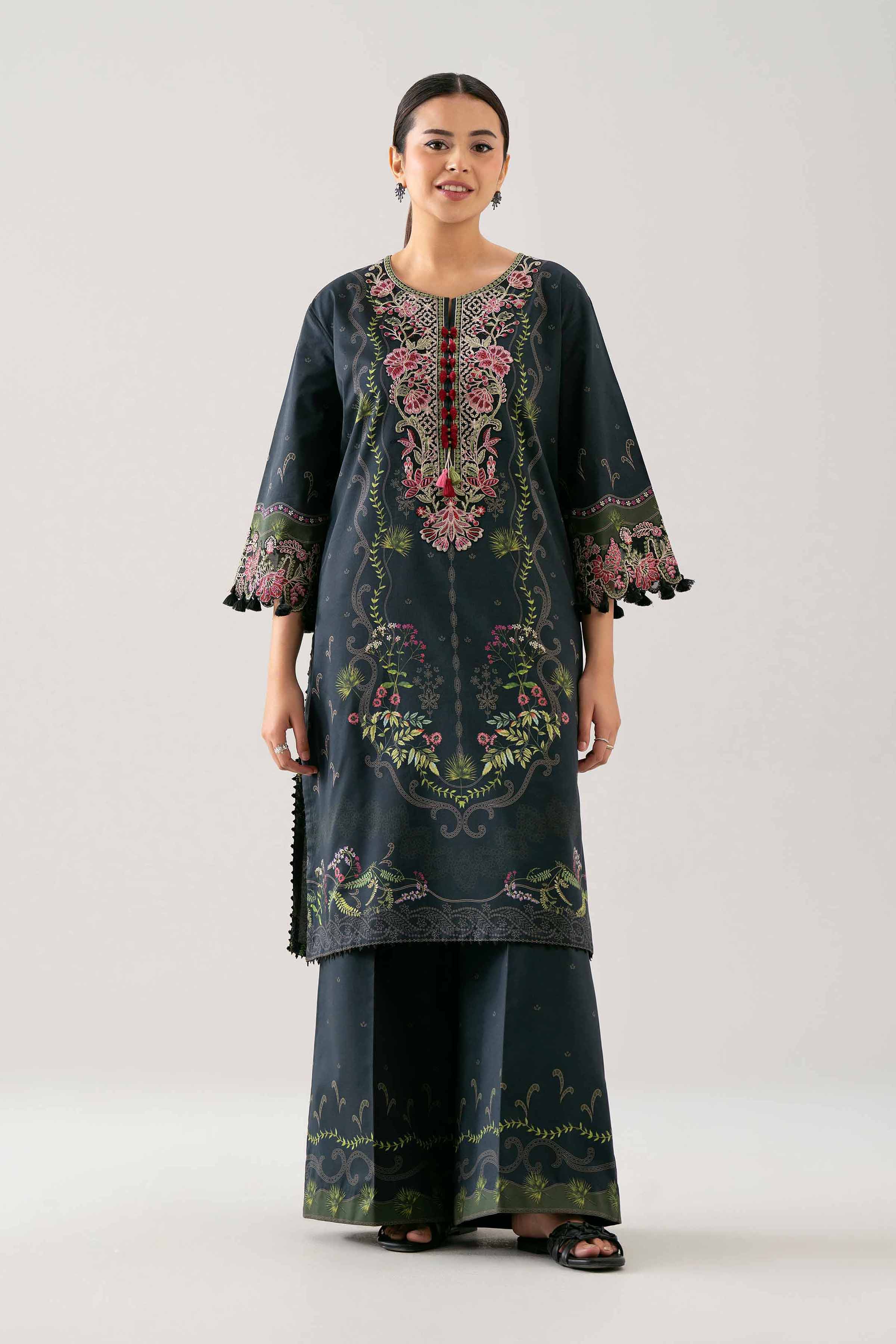 2 Piece - Digital Printed Embroidered Suit - 42601058