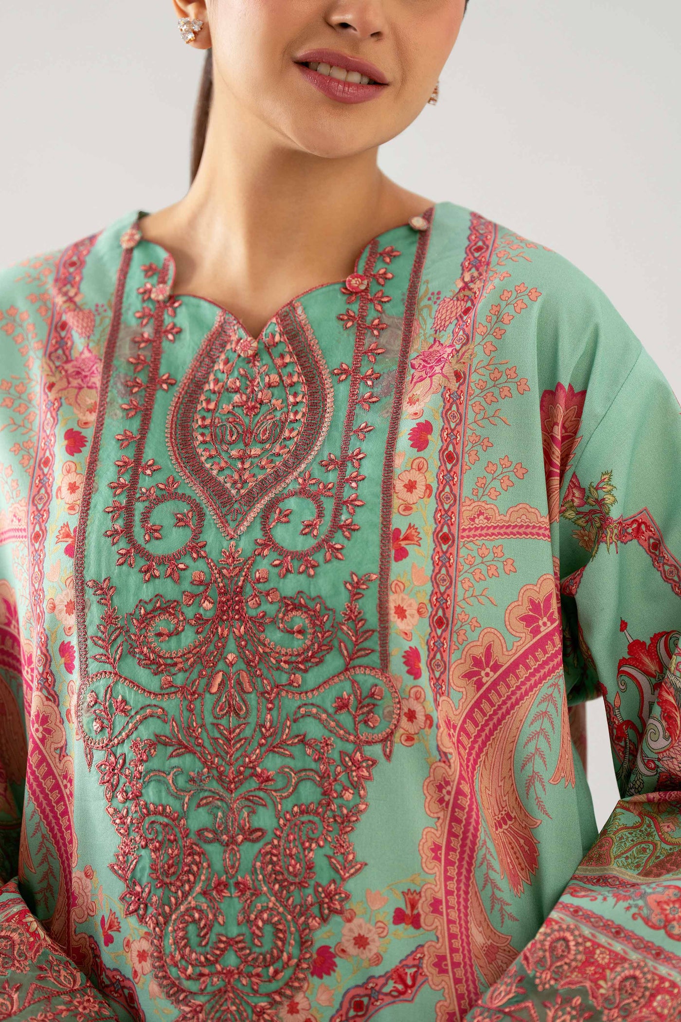 3 Piece Embroidered Dobby Lawn Suit