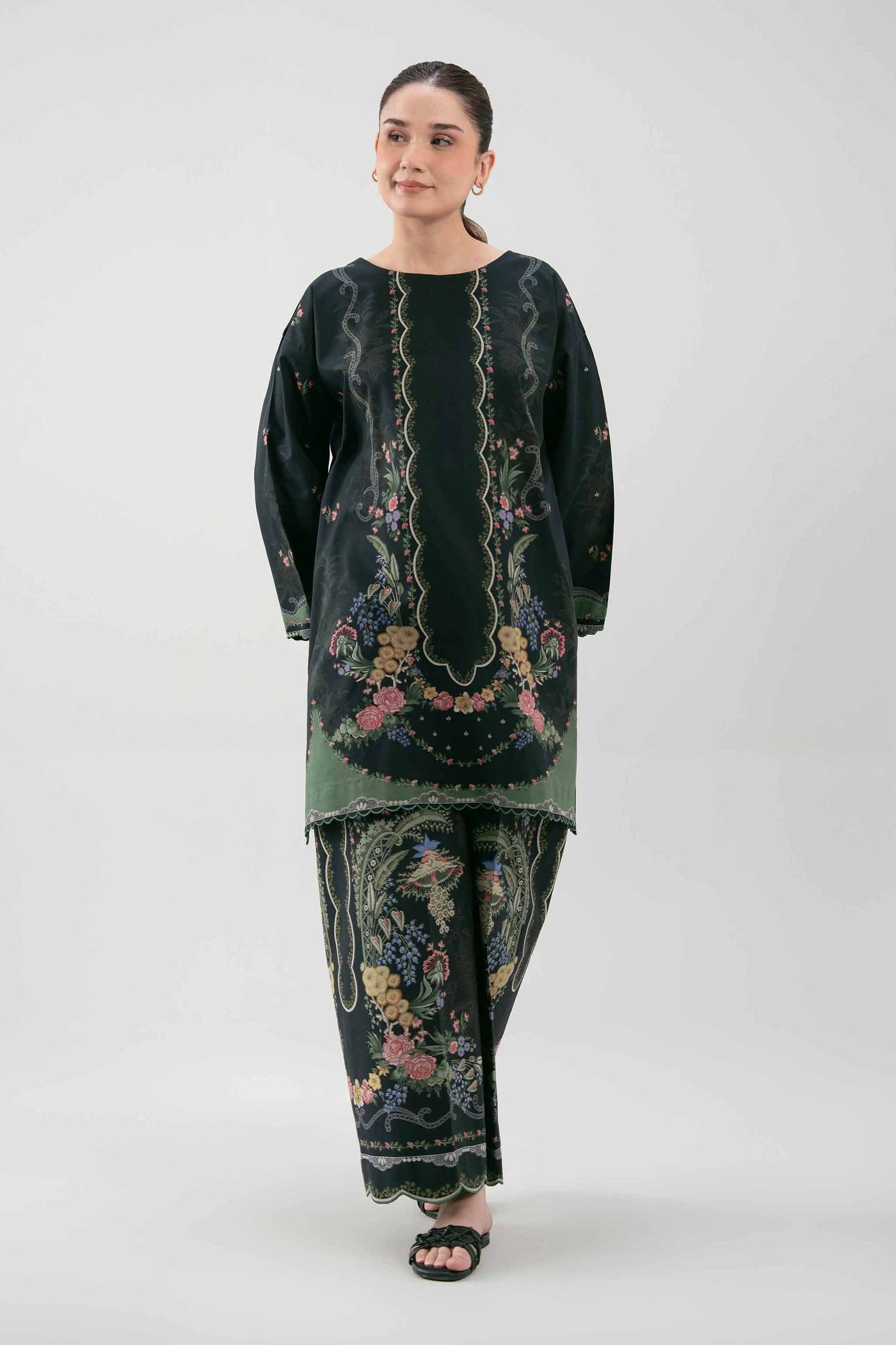 3 Piece Embroidered Organza Suit