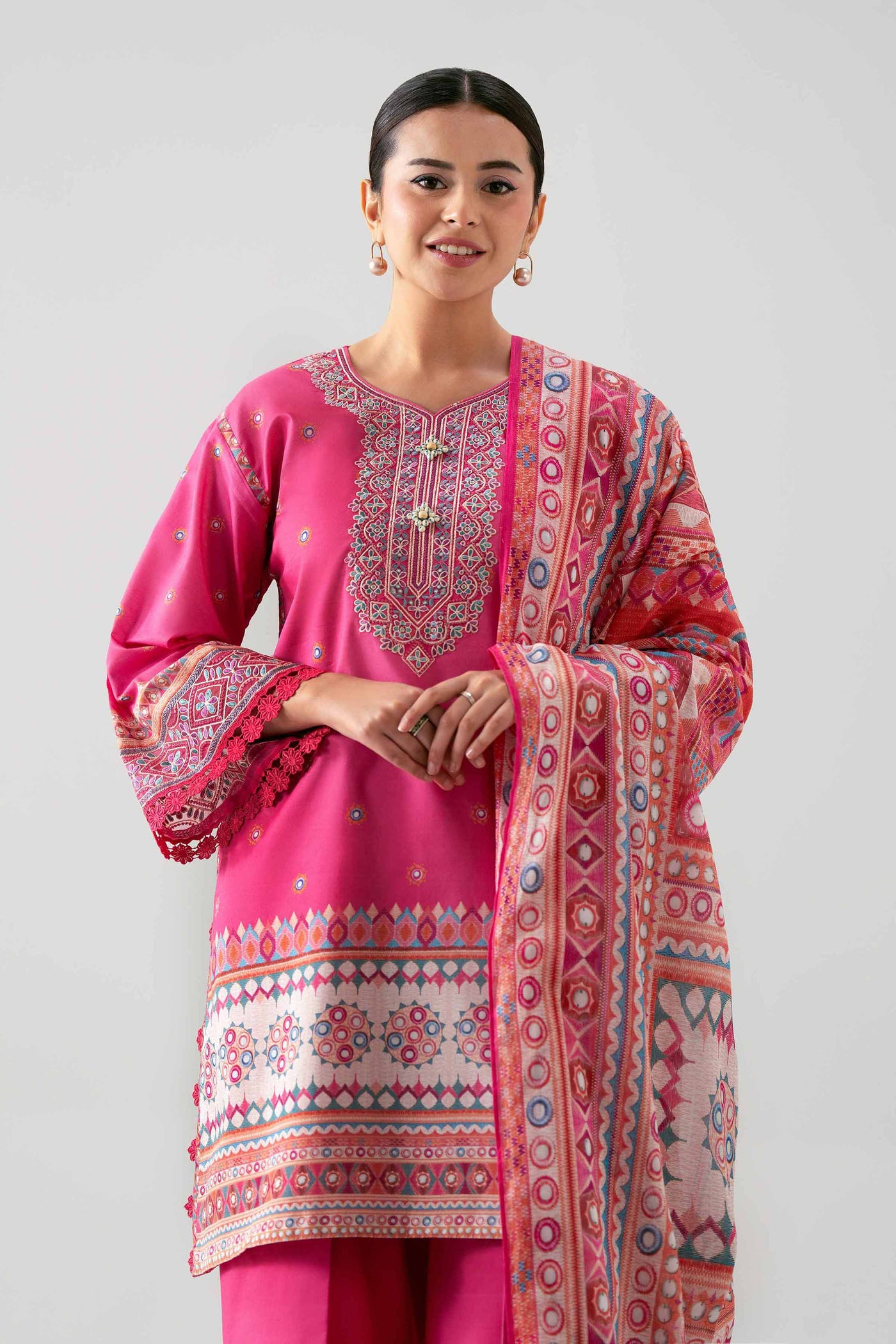 3 Piece Embroidered Organza Suit