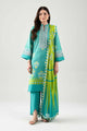 3 Piece Printed Two Tone Silk Suit