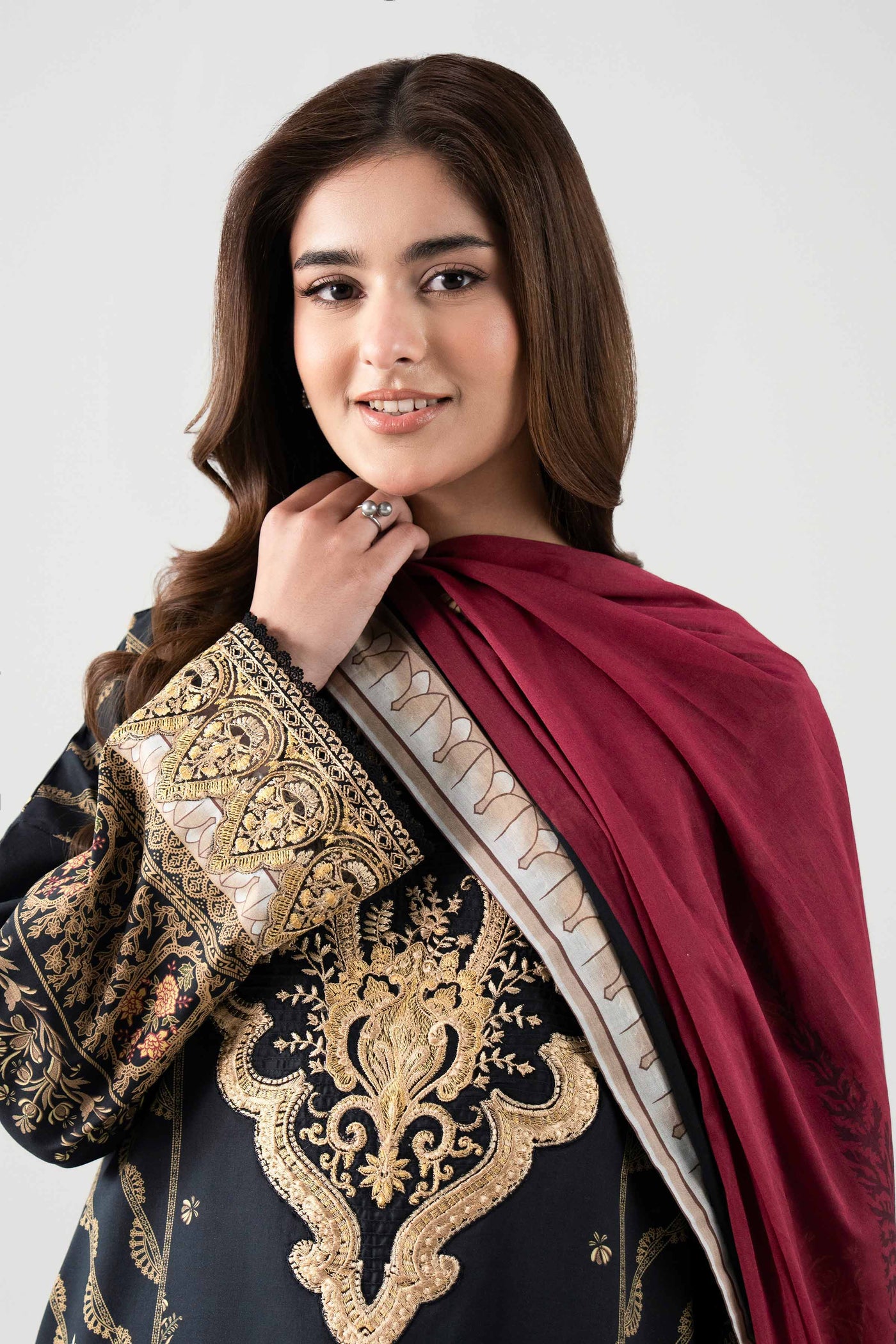 Embroidered Georgette Fabric (1Pc)