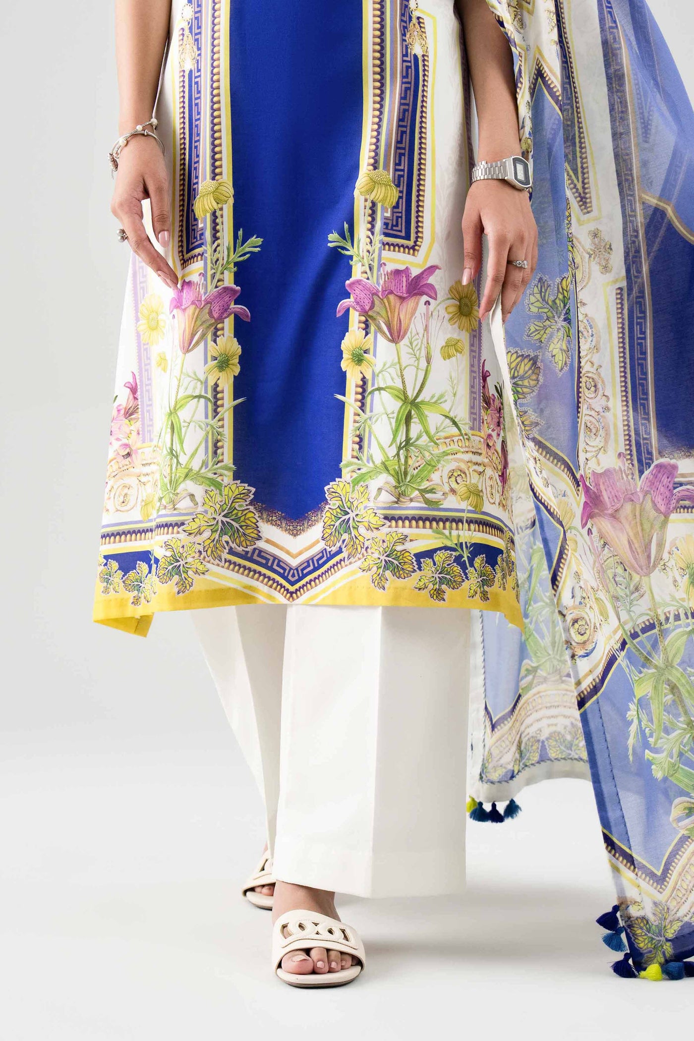 3 Piece Embroidered Organza Suit