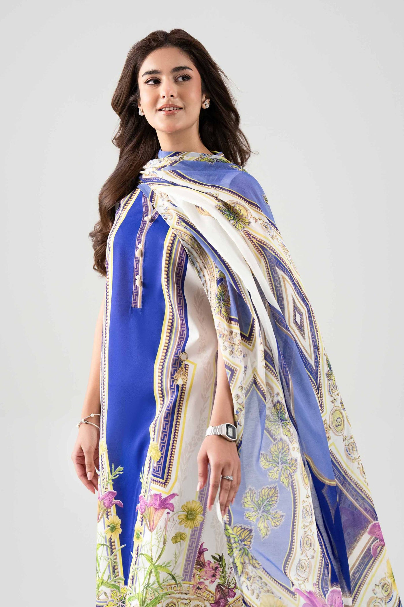 3 Piece Embroidered Organza Suit