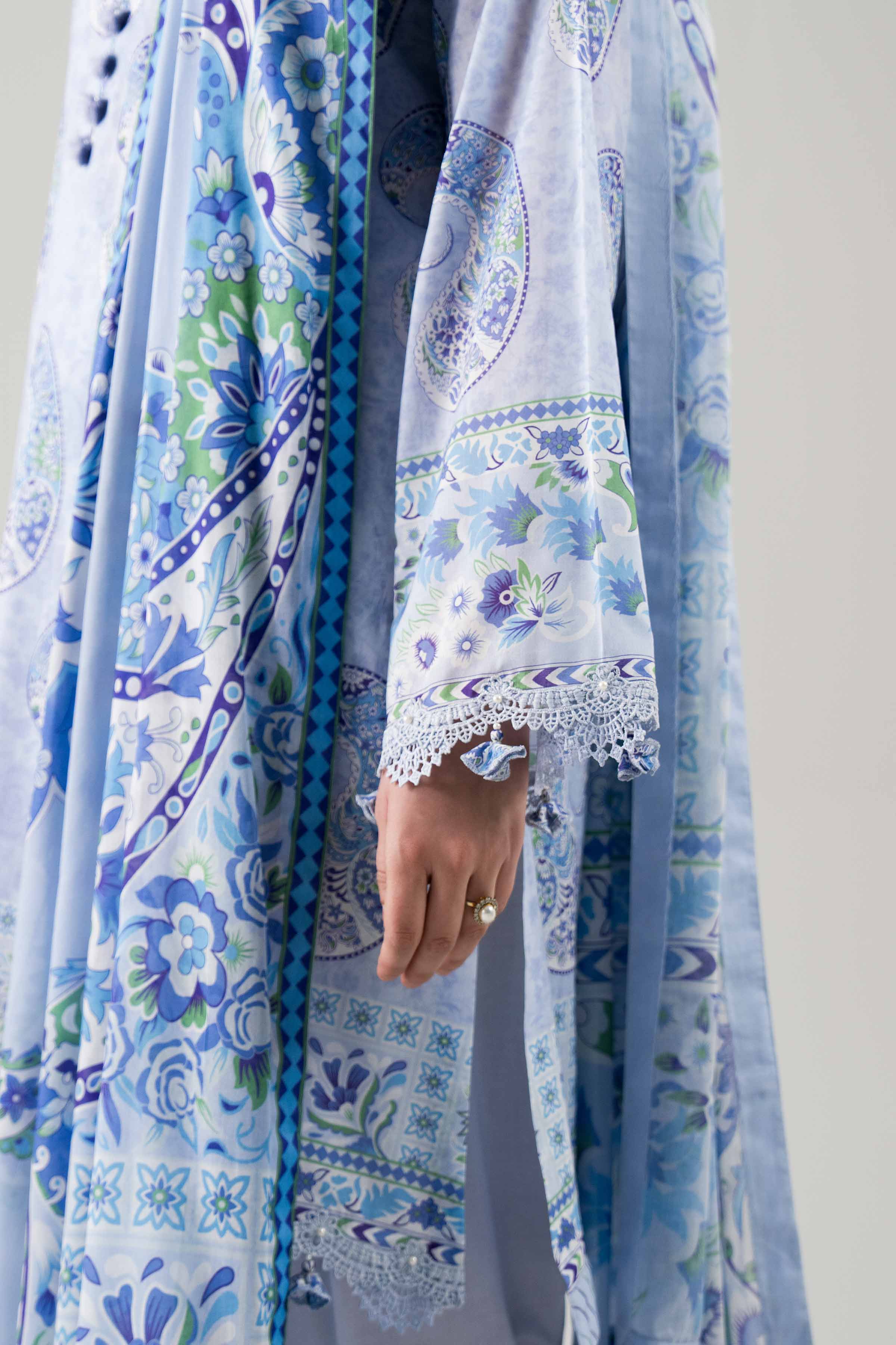 3 Piece Embroidered Cotton Net Suit