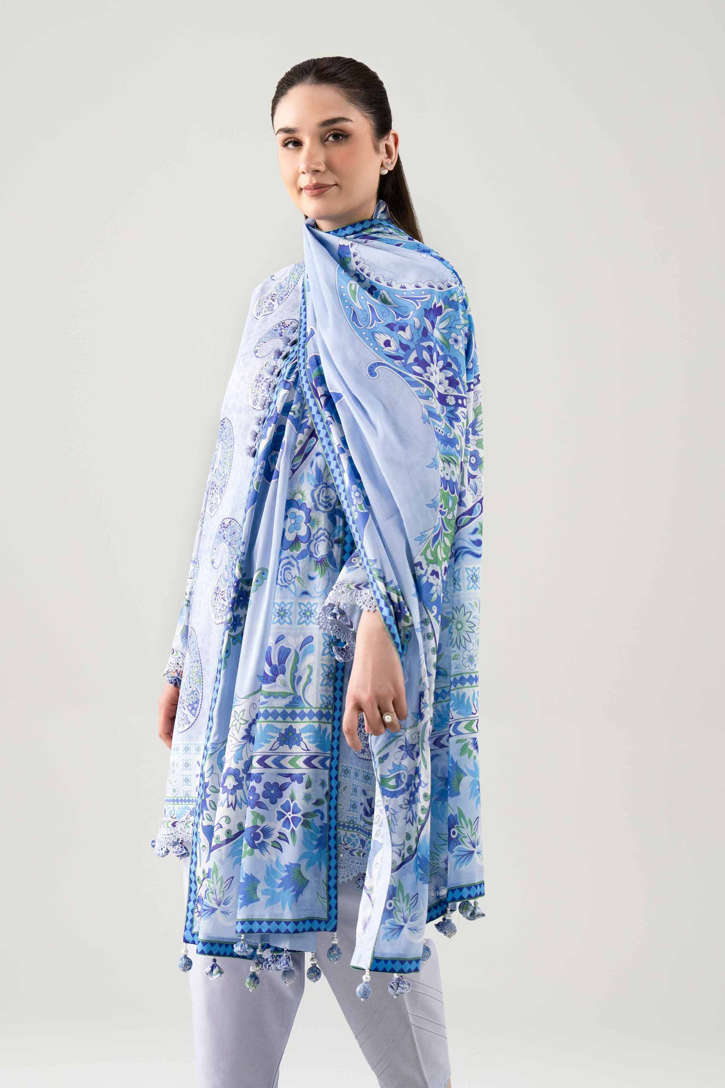 3 Piece Embroidered Cotton Net Suit