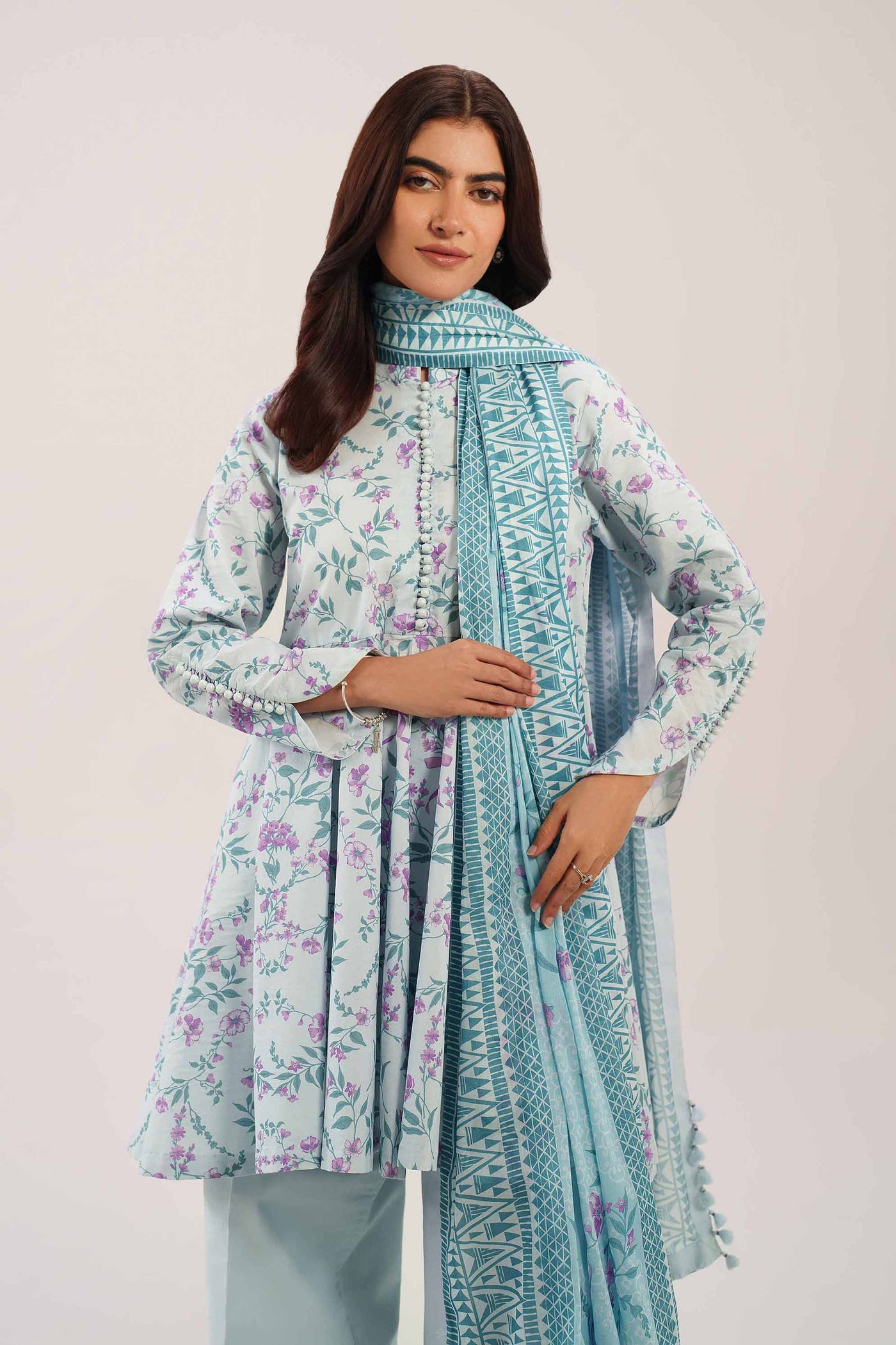 3 Piece Unstitched Embroidered Lawn Suit