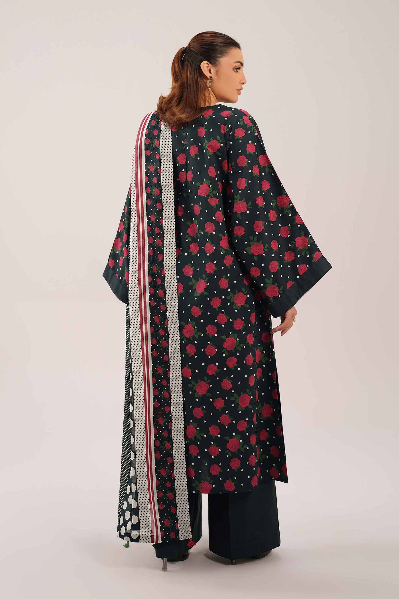 3 Piece Embroidered Raw Silk Suit