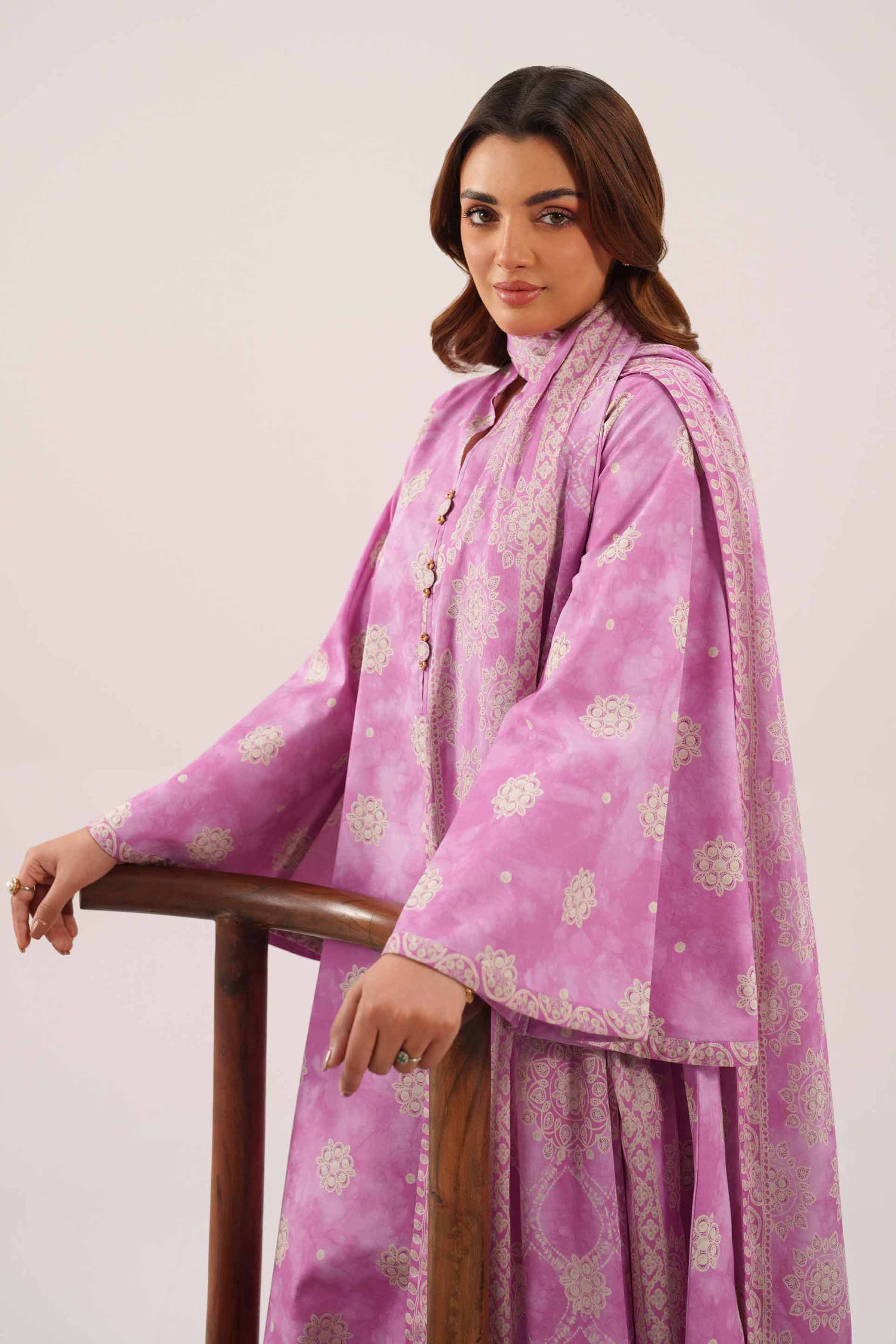 2 Piece Embroidered Dobby Lawn Suit
