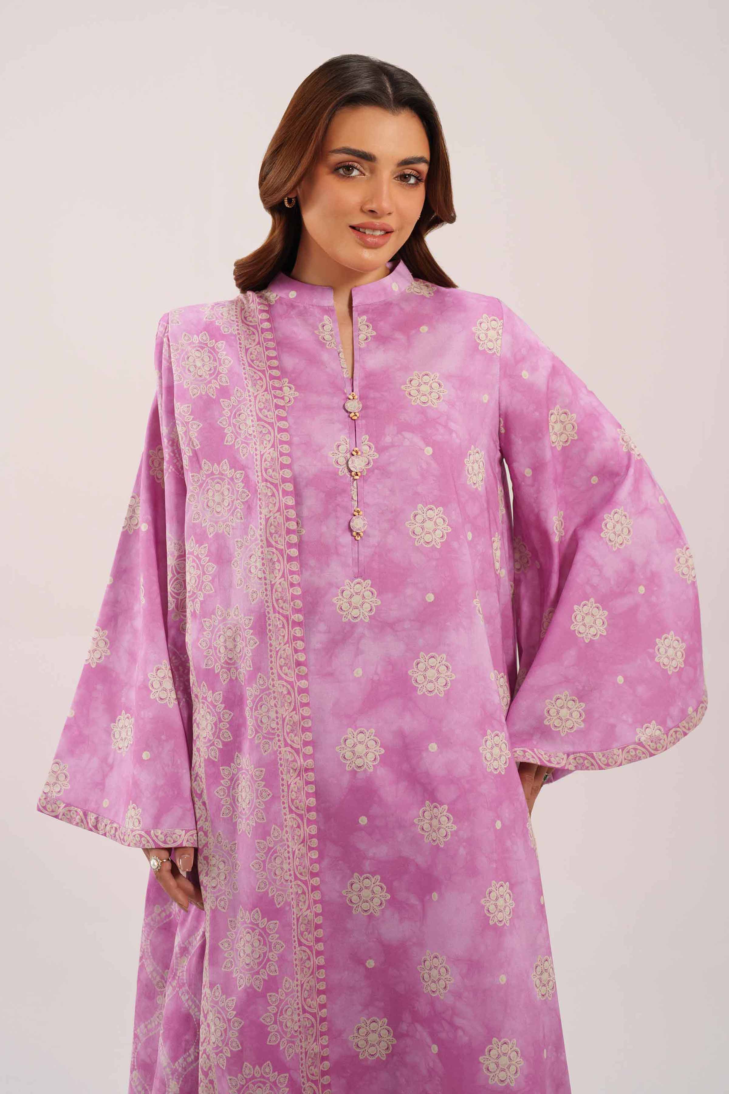 2 Piece Embroidered Dobby Lawn Suit