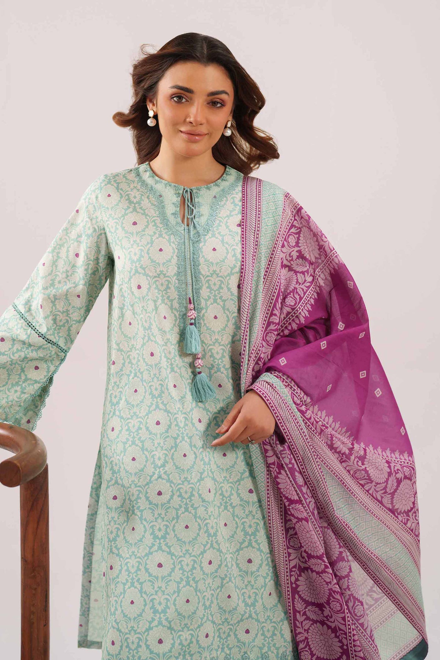 3 Piece Unstitched Embroidered Lawn Suit