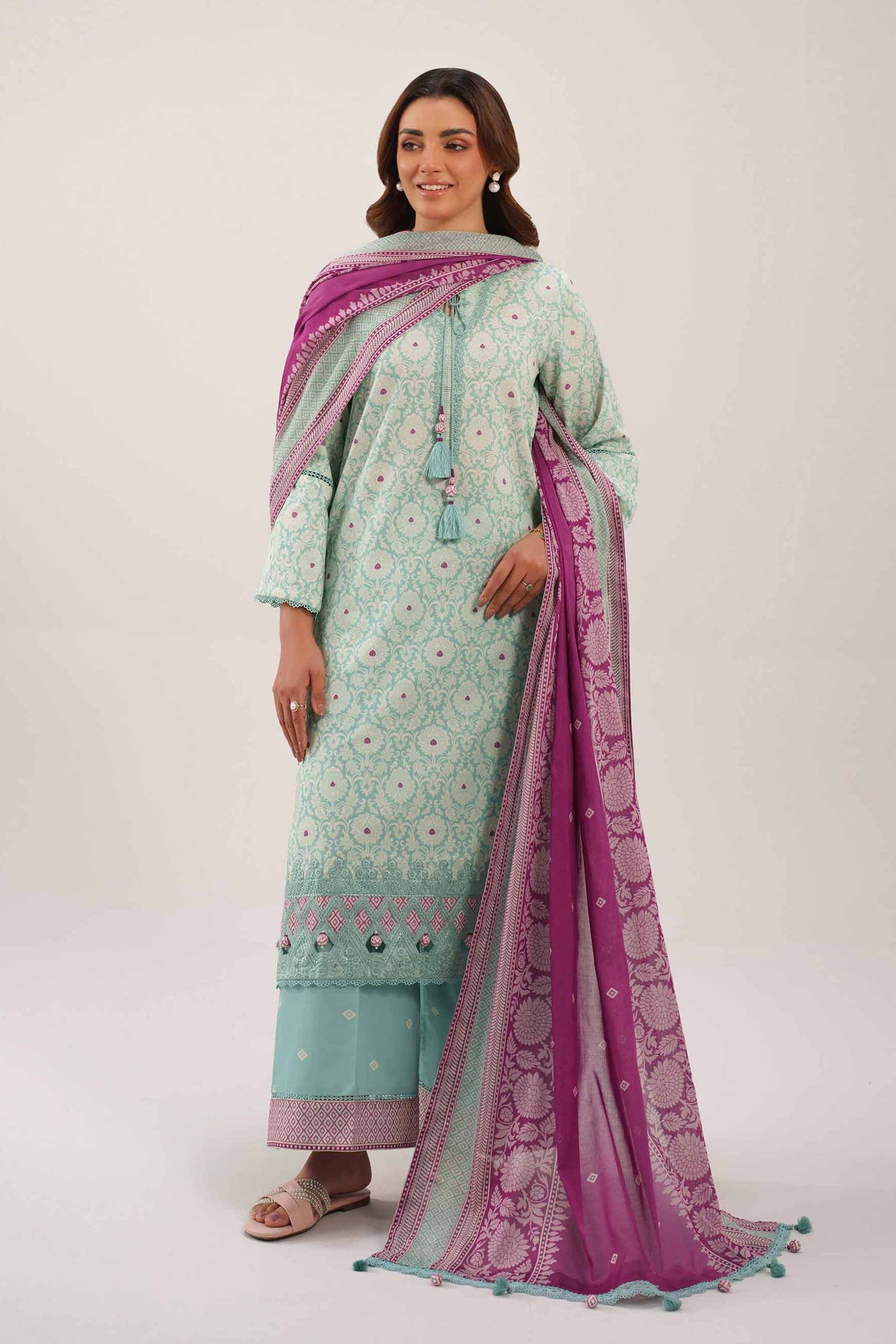3 Piece Unstitched Embroidered Lawn Suit