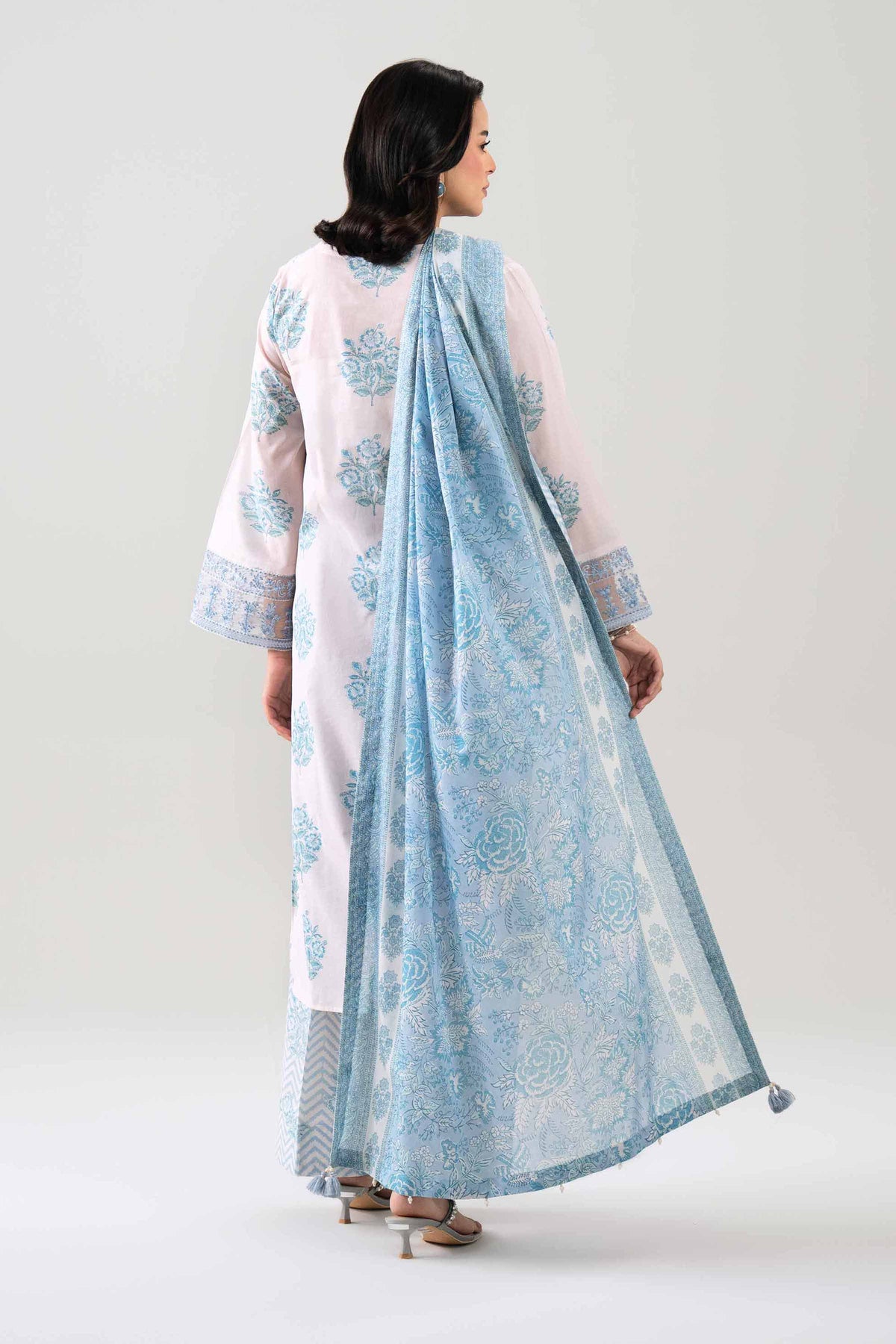 3 Piece - Printed Embroidered Suit - 42601164