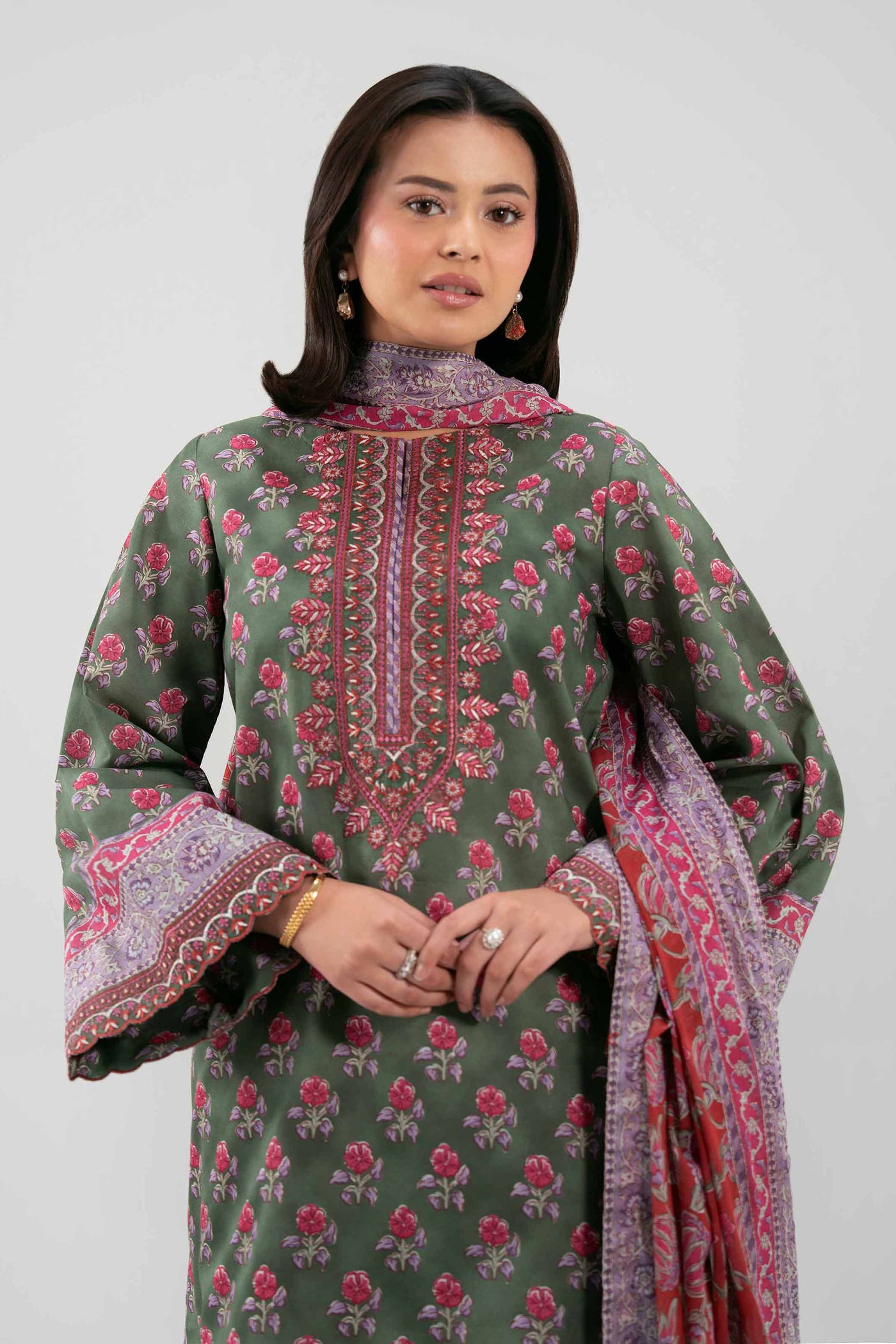 3 Piece Embroidered Cotton Suit