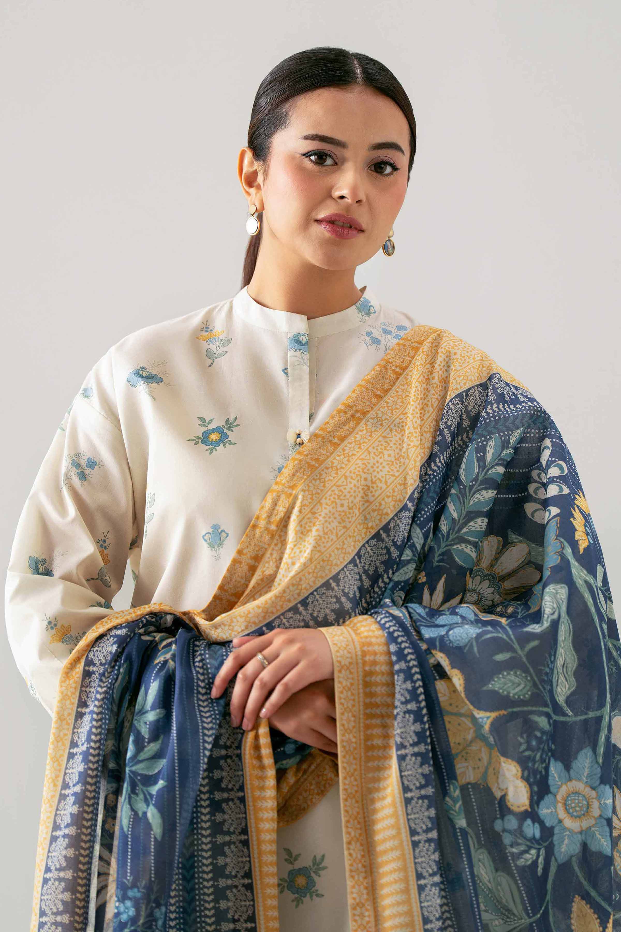 Embroidered Net Fabric (1Pc)