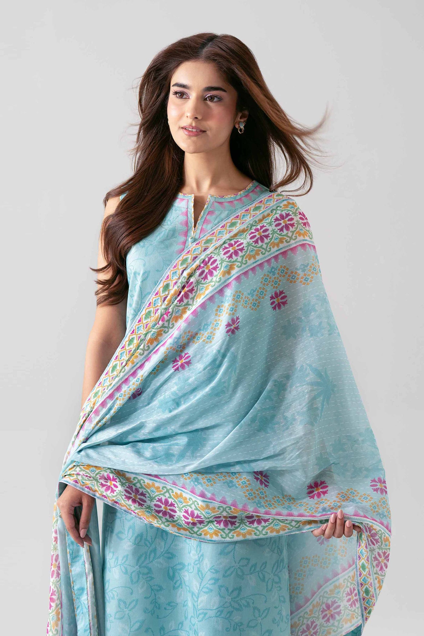 3 Piece Embroidered Dobby Lawn Suit