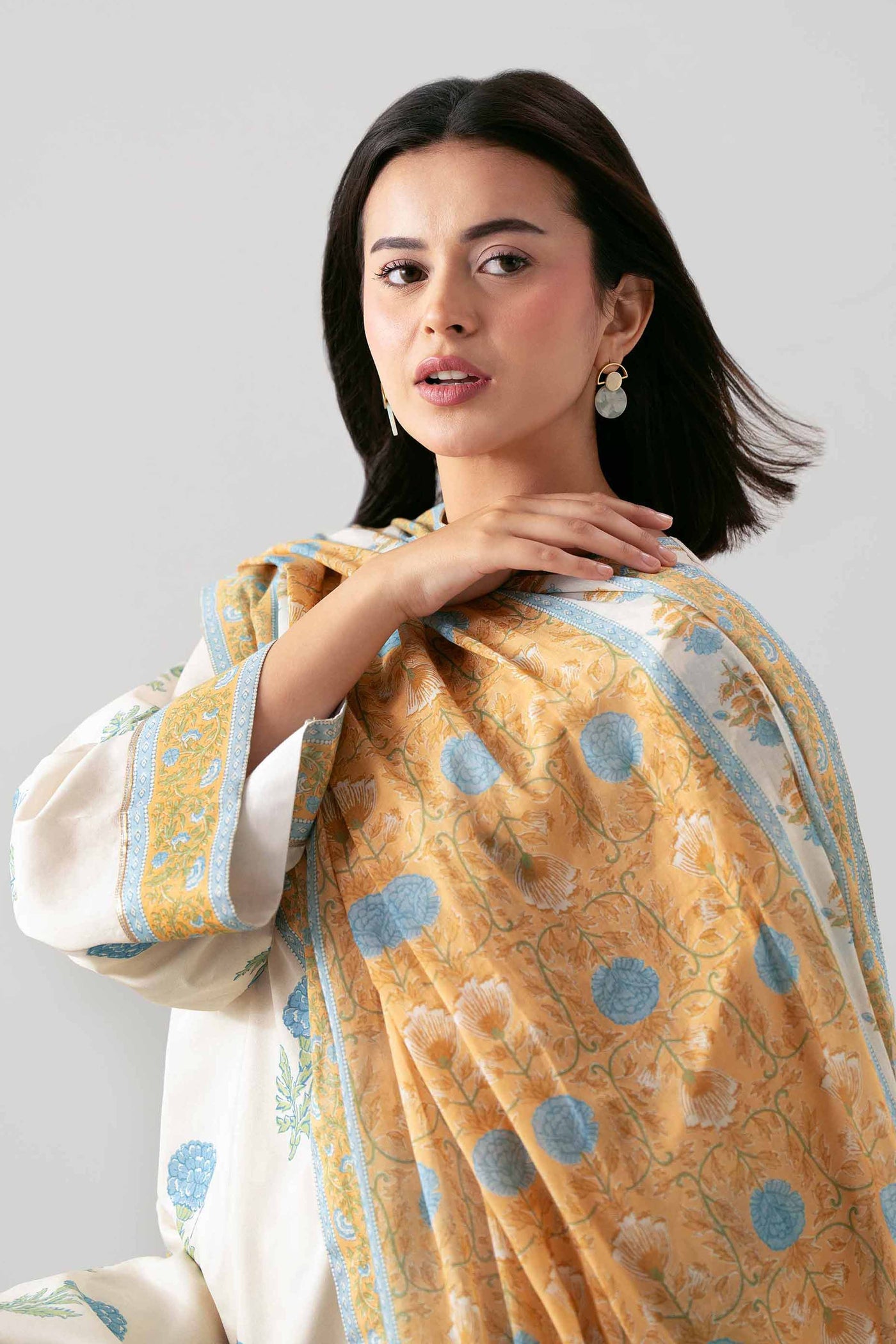 2 Piece Embroidered Raw Silk Suit
