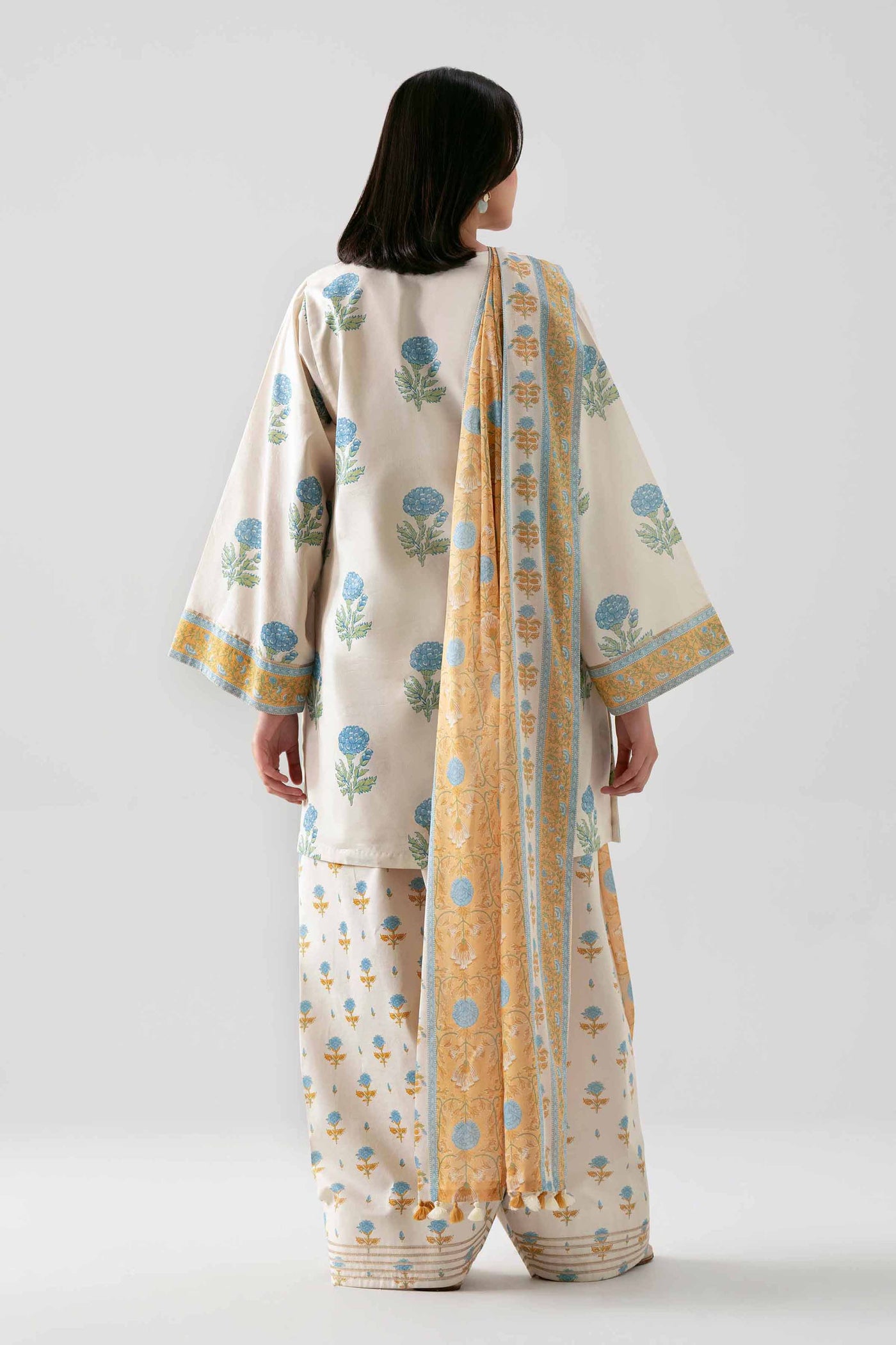 2 Piece Embroidered Raw Silk Suit