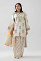 2 Piece Embroidered Raw Silk Suit