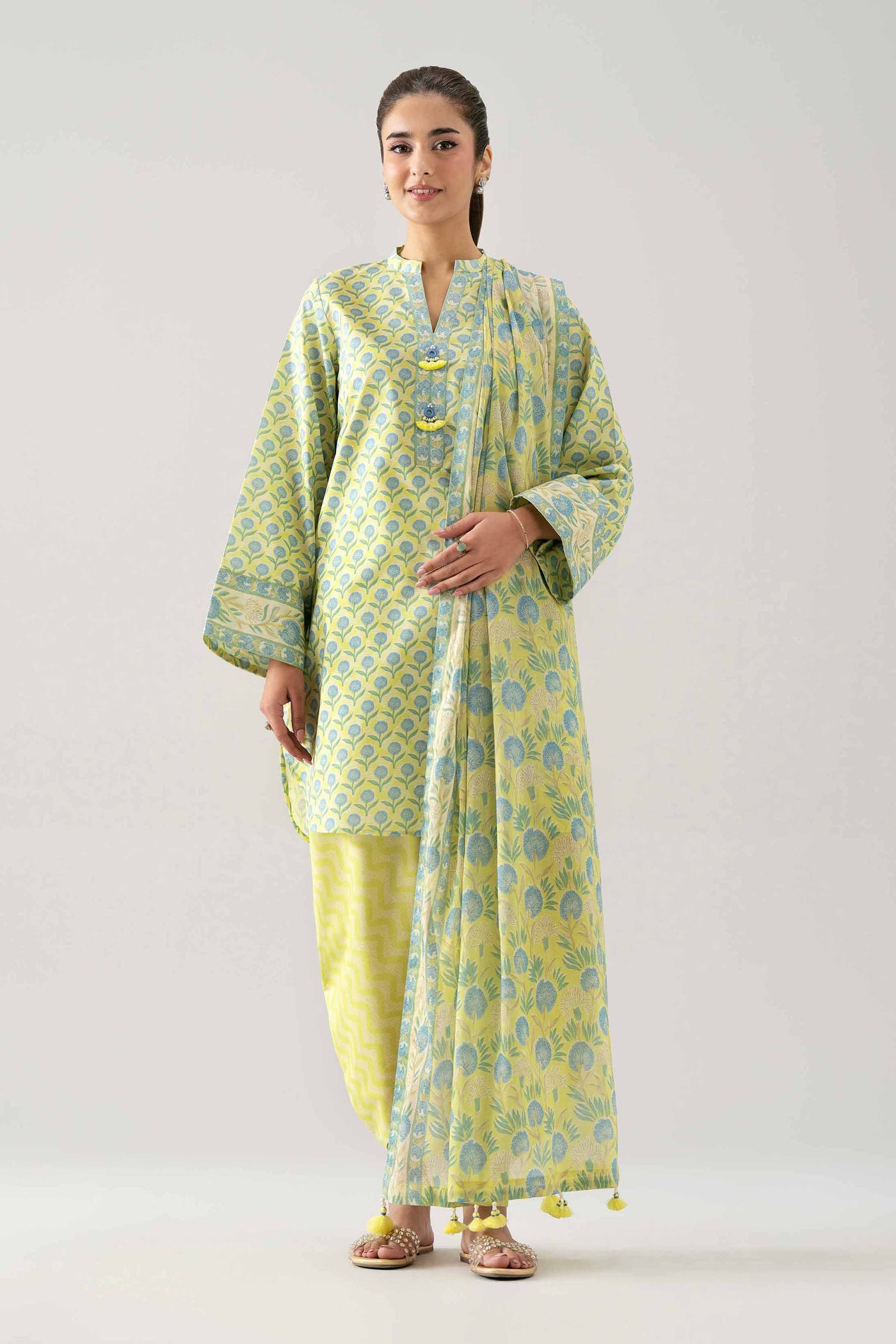 3 Piece Embroidered Dobby Jacquard Suit