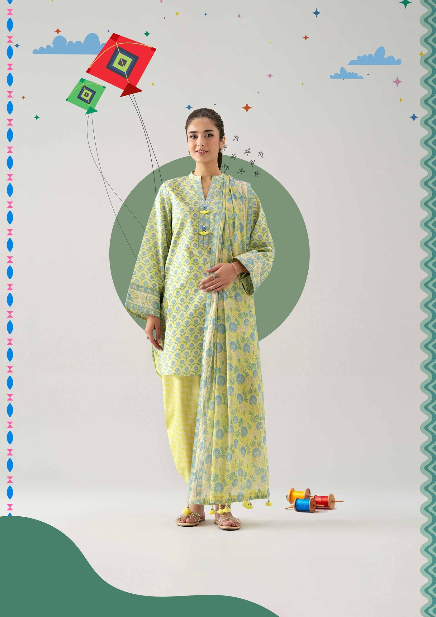 3 Piece Embroidered Dobby Jacquard Suit