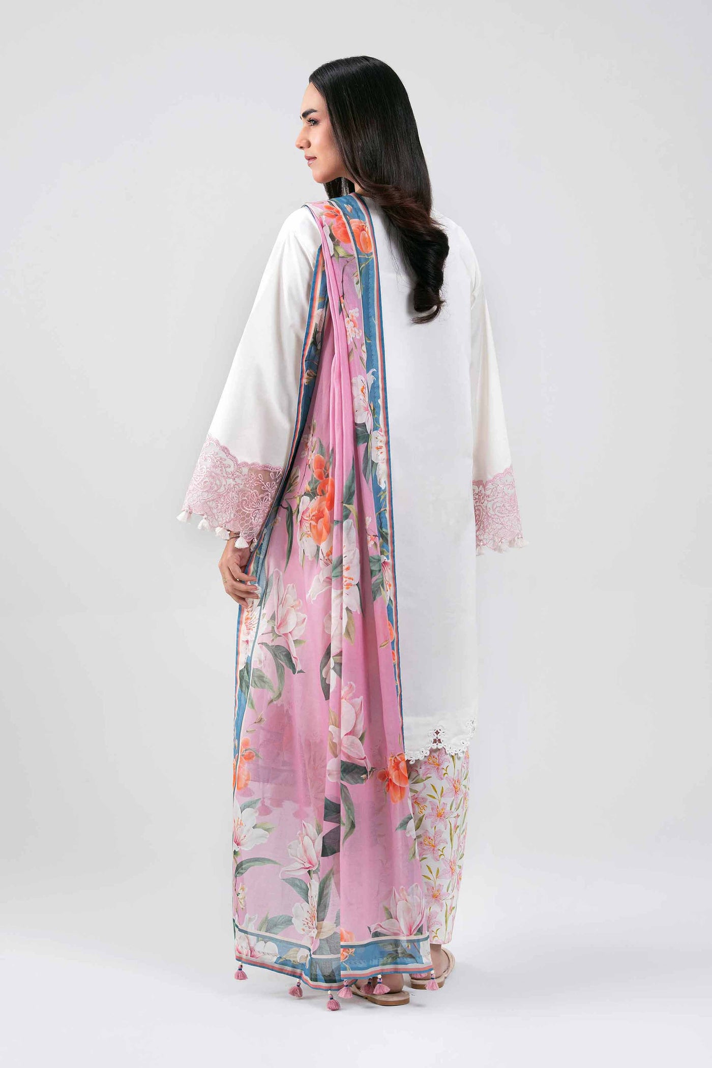 3 Piece Embroidered Chiffon Suit