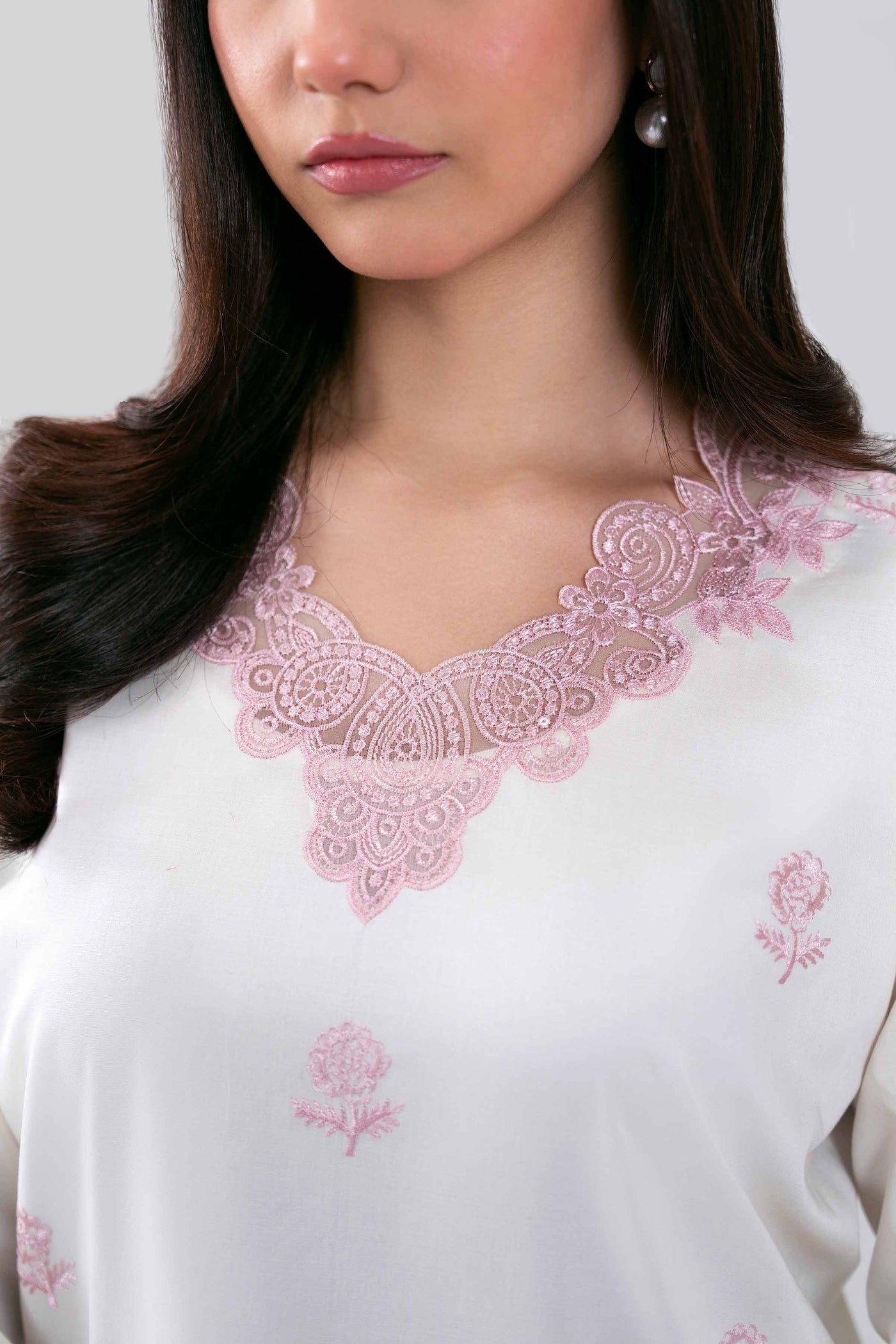 3 Piece Embroidered Chiffon Suit