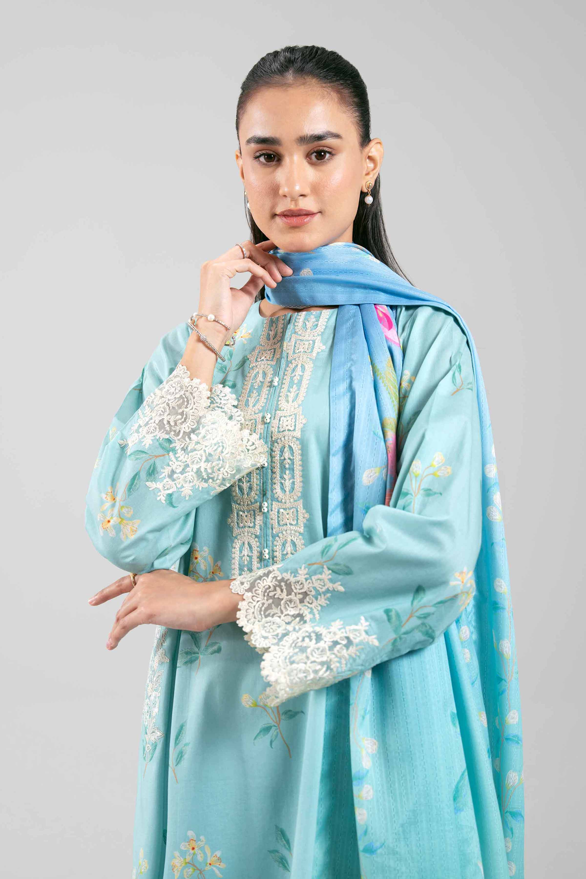 3 Piece - Digital Printed Embroidered Suit - 42601201