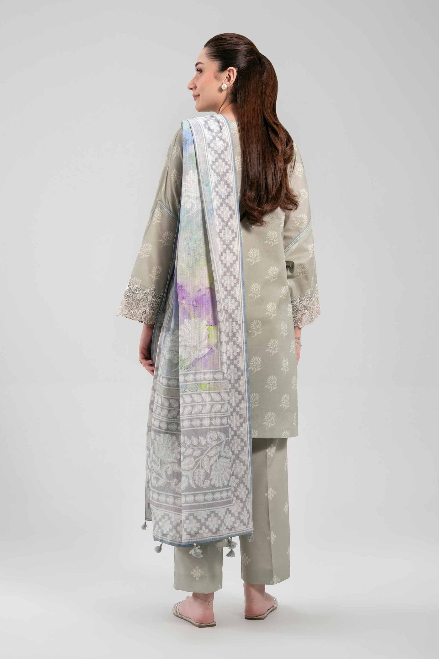 3 Piece Embroidered Dobby Lawn Suit