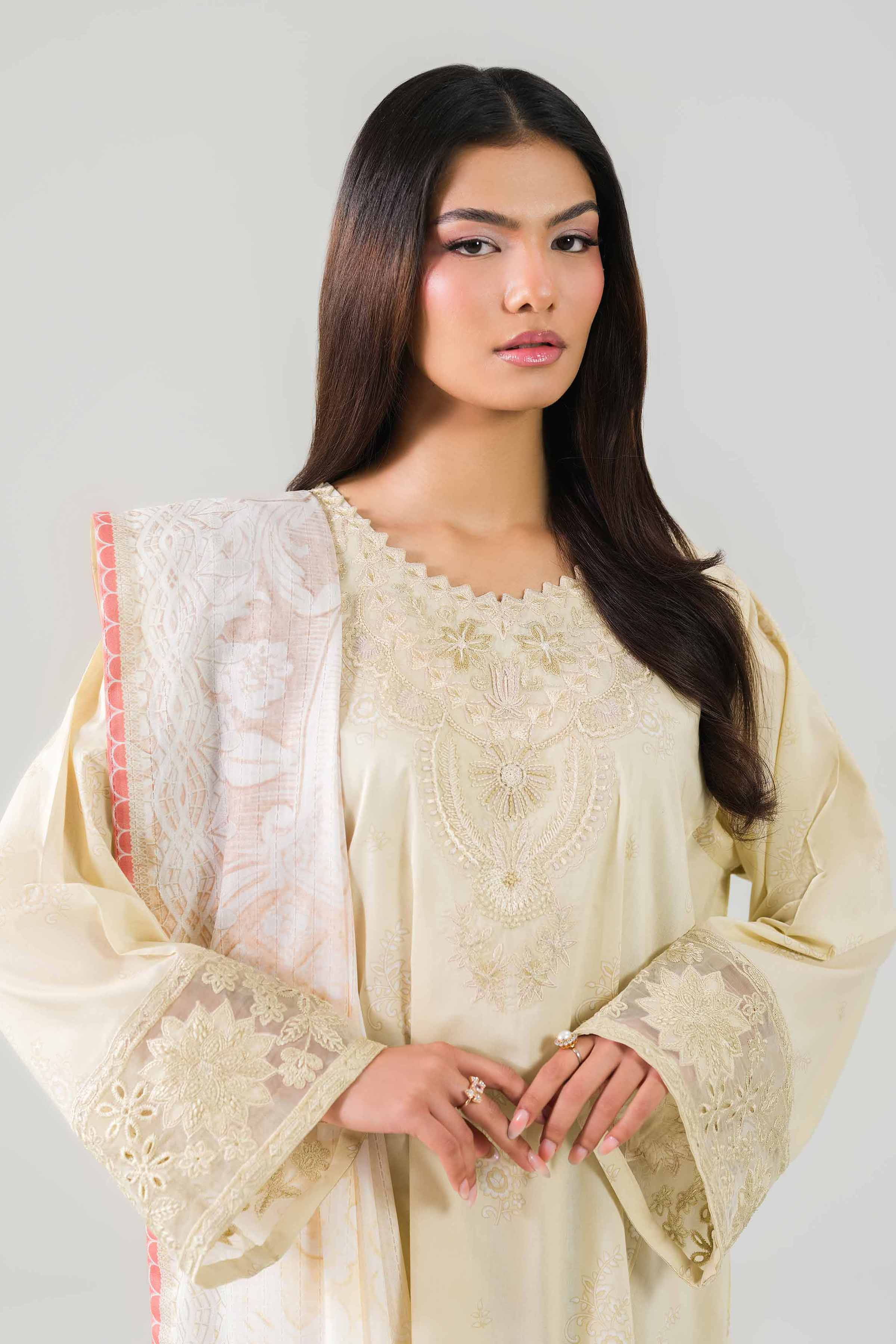 3 Piece - Digital Printed Embroidered Suit - 42601205