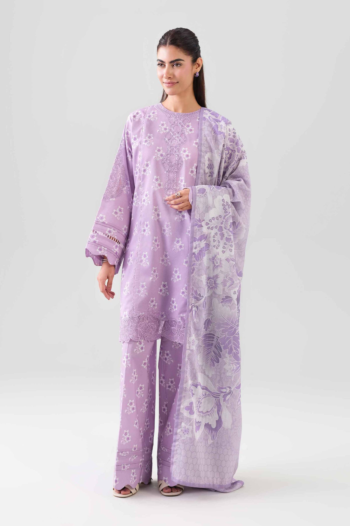 3 Piece Embroidered Dobby Lawn Suit