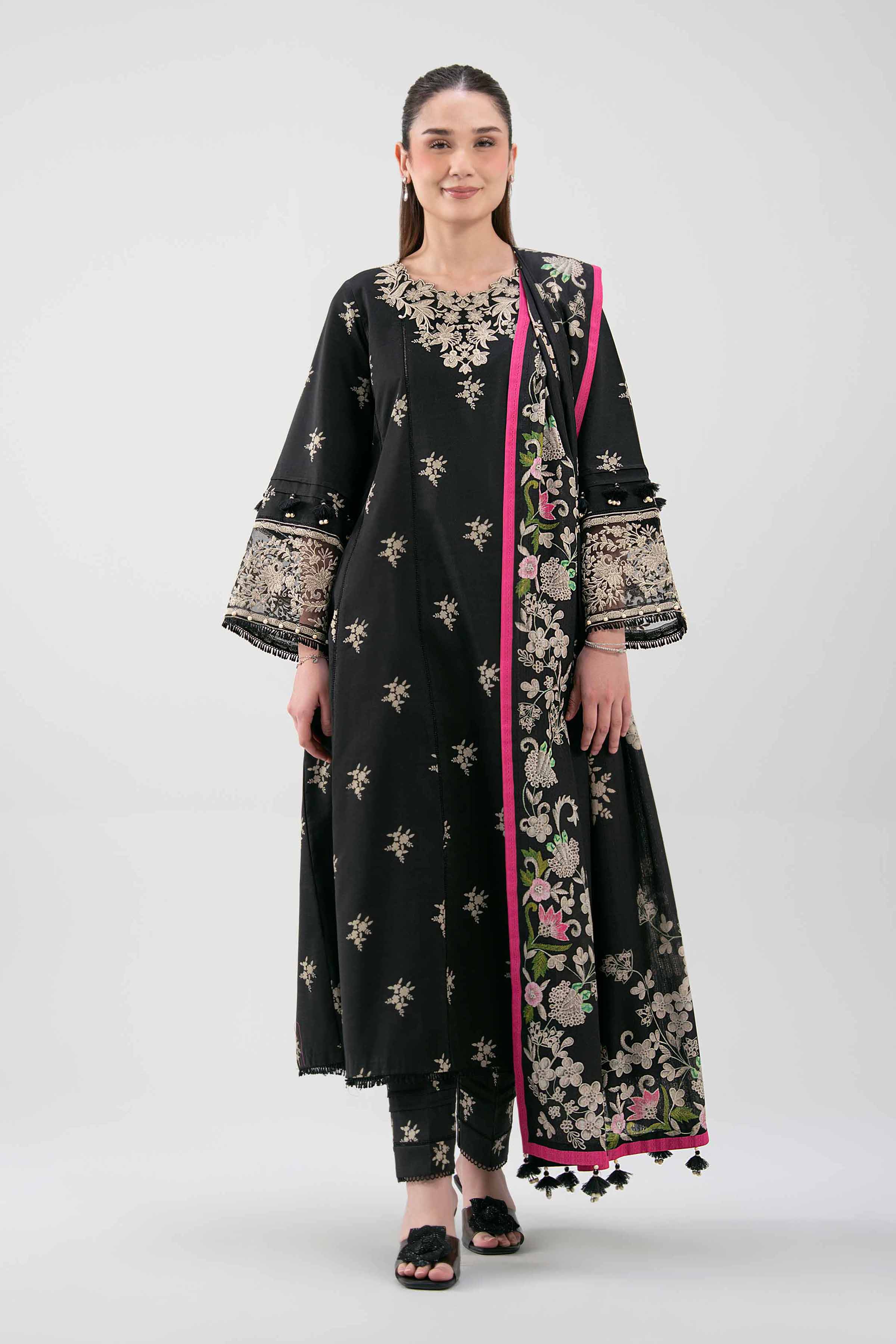 3 Piece - Digital Printed Embroidered Suit - 42601210