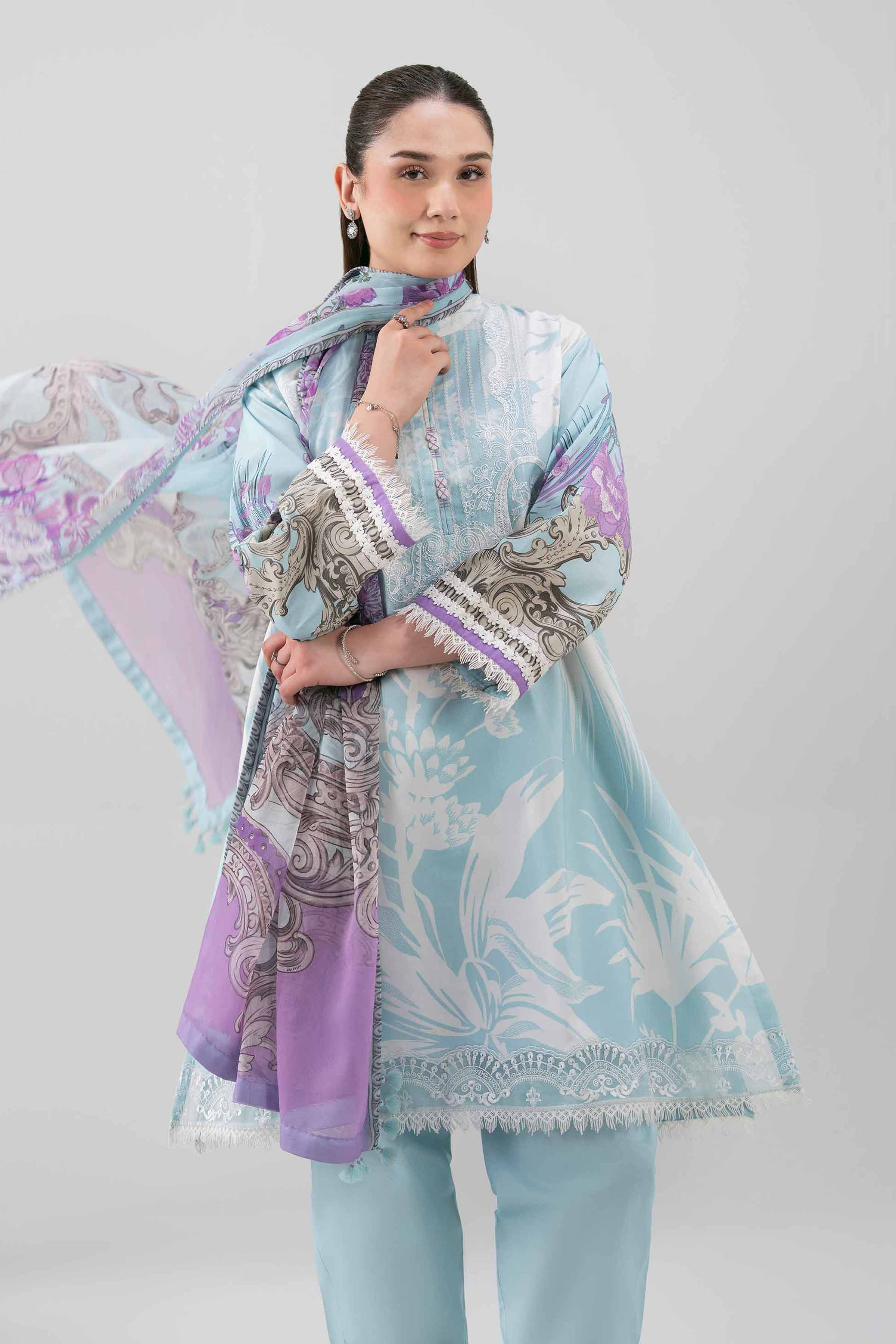 3 Piece - Digital Printed Embroidered Suit - 42601211