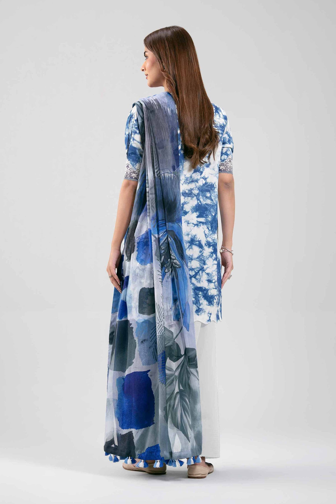 2 Piece Embroidered Organza Suit