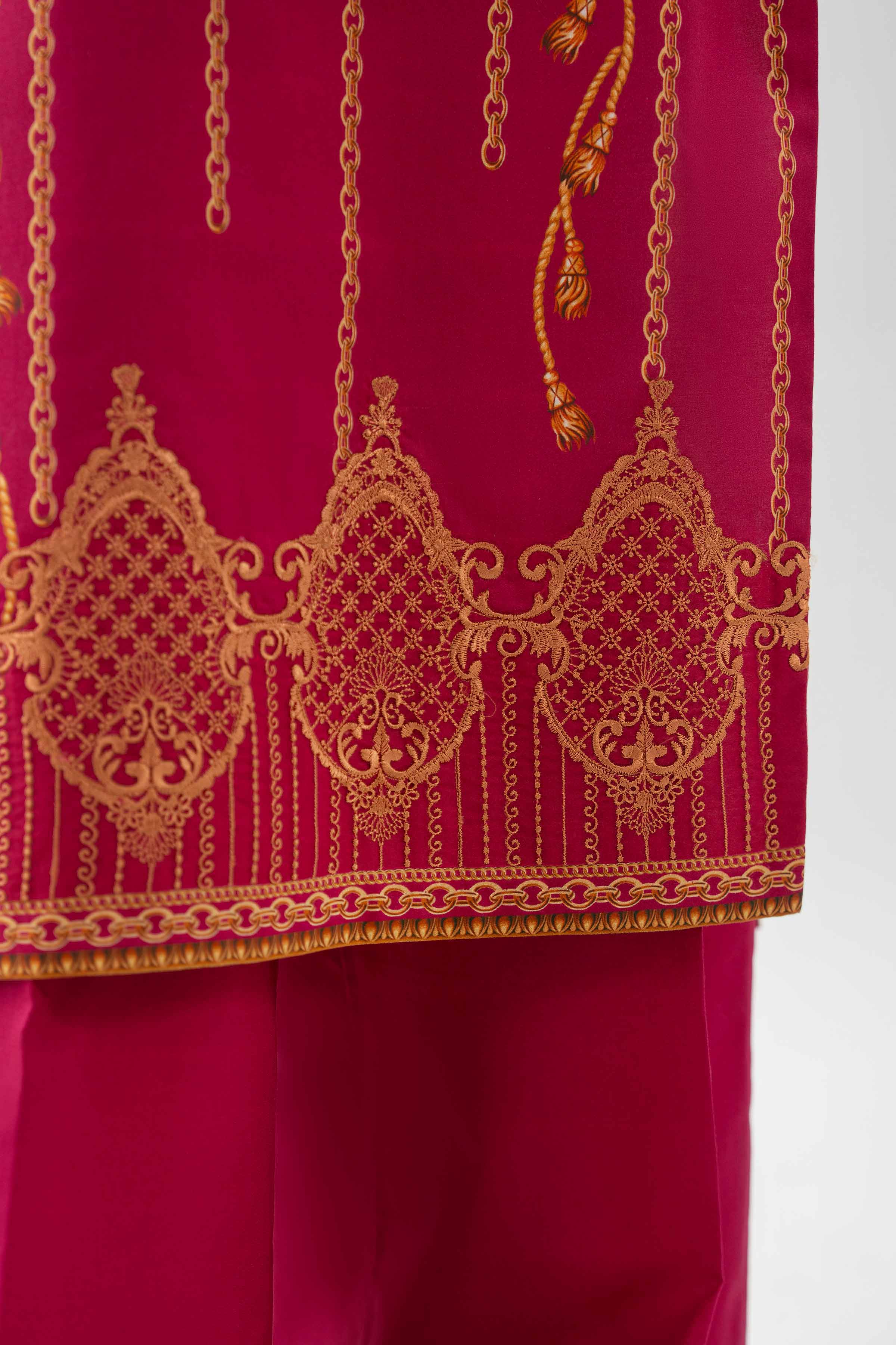 3 Piece - Digital Printed Embroidered Suit - 42601217