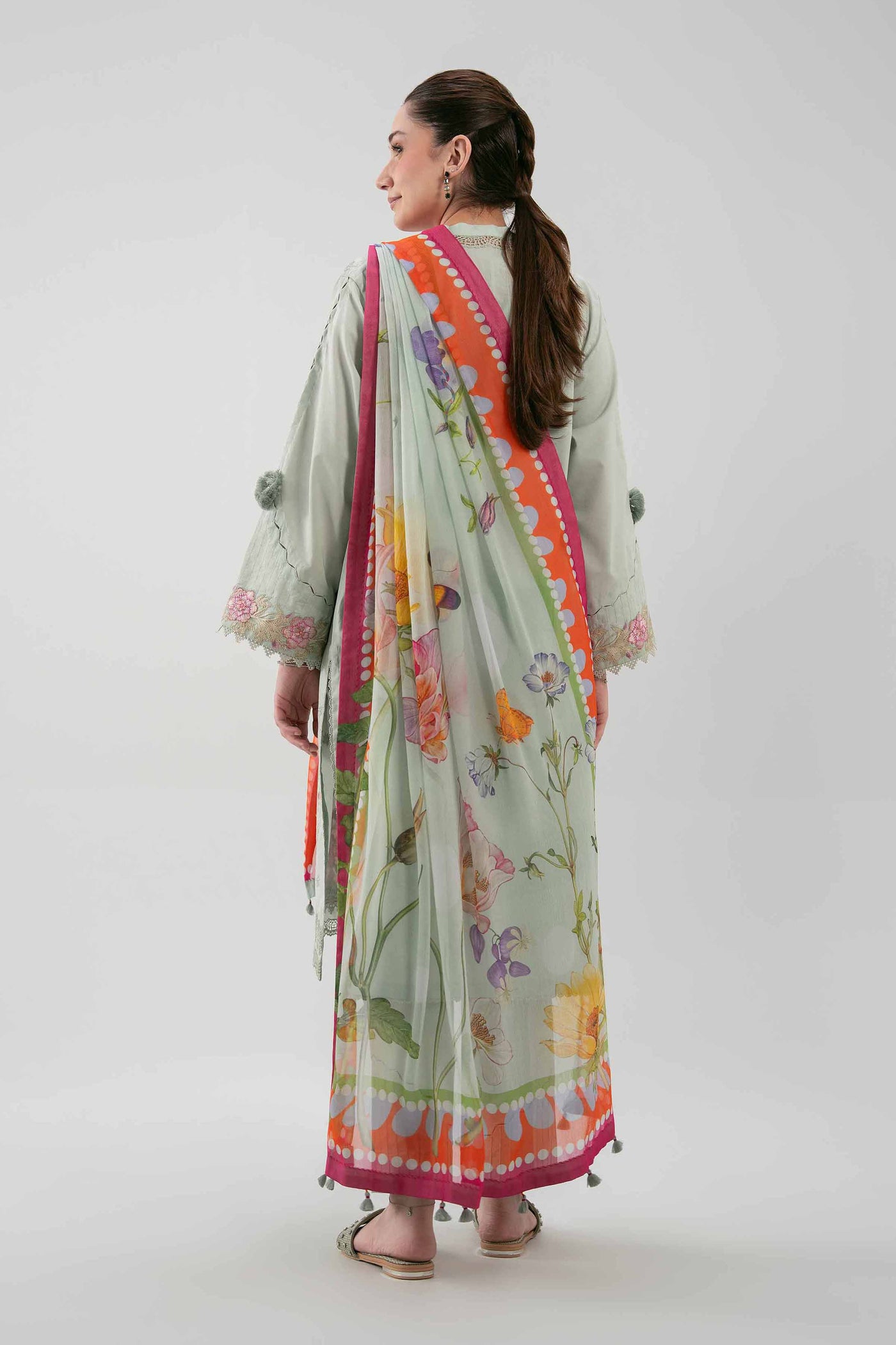3 Piece Embroidered Jacquard Lawn Suit