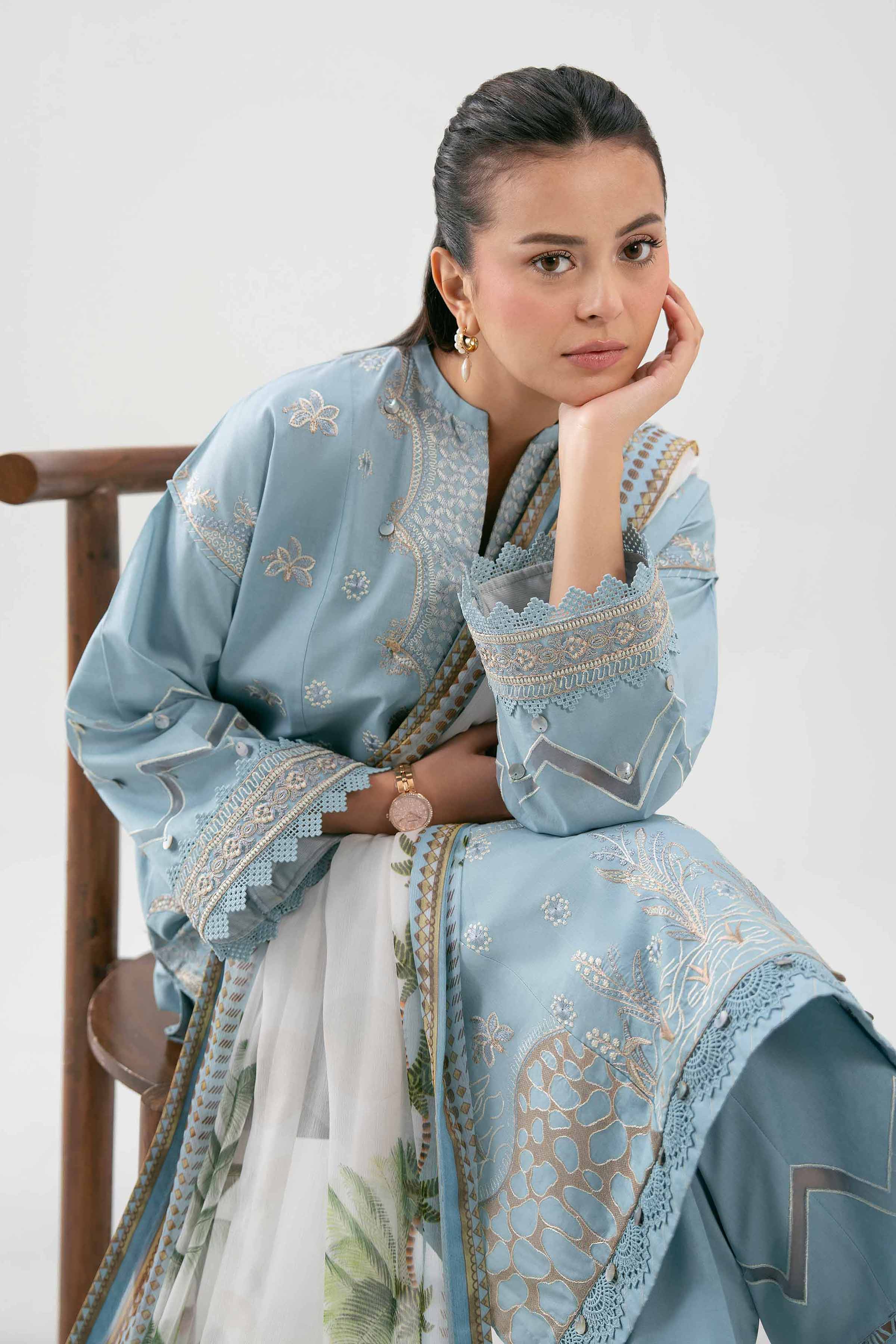 3 Piece - Digital Printed Embroidered Suit - 42601223