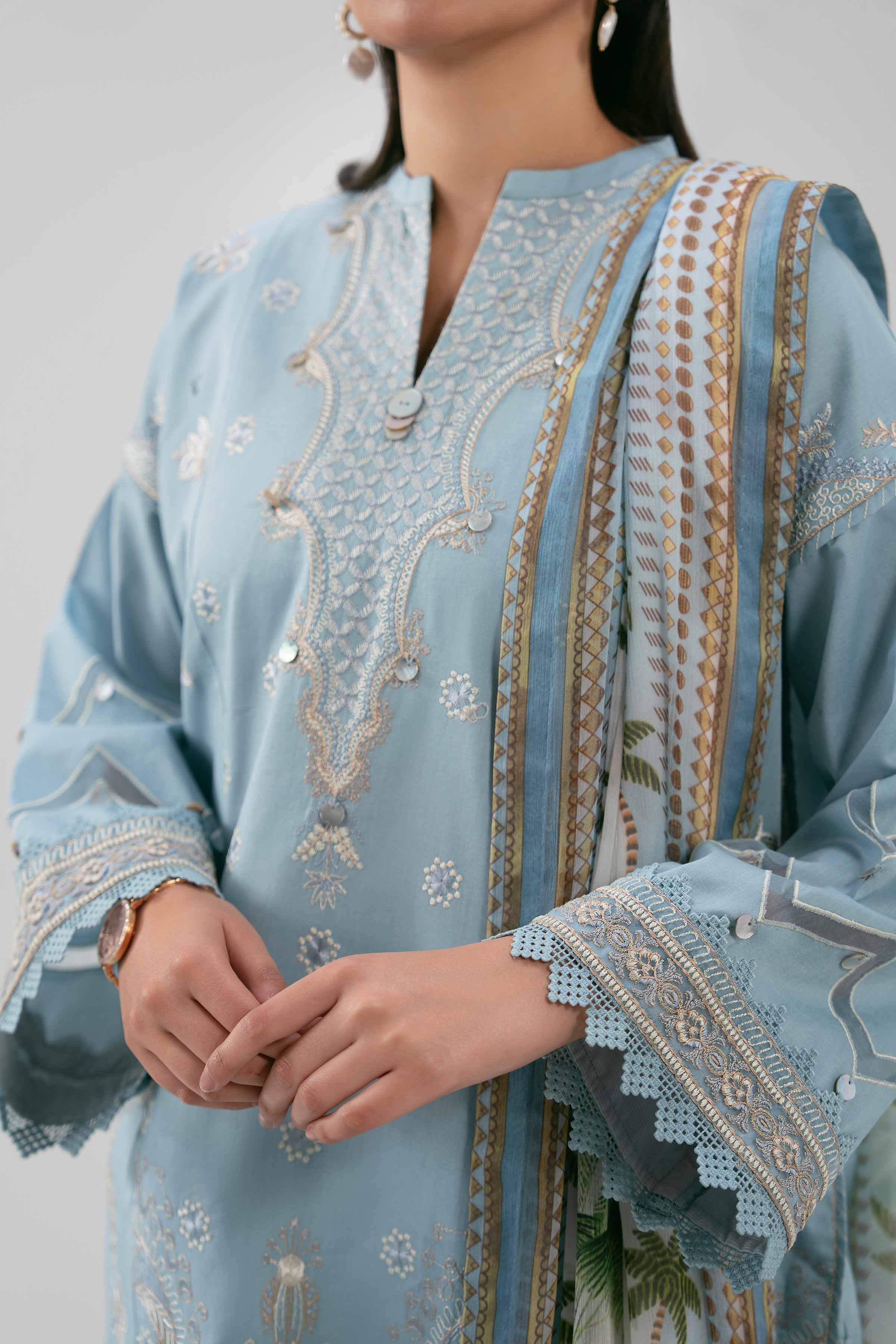 3 Piece - Digital Printed Embroidered Suit - 42601223
