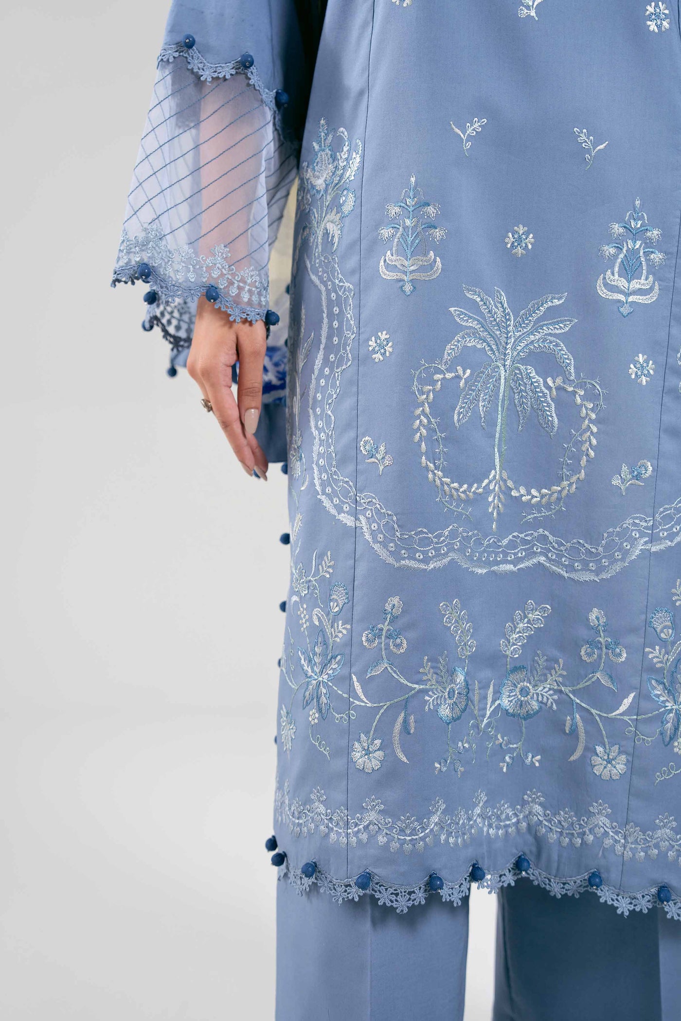 3 Piece Embroidered Chiffon Suit