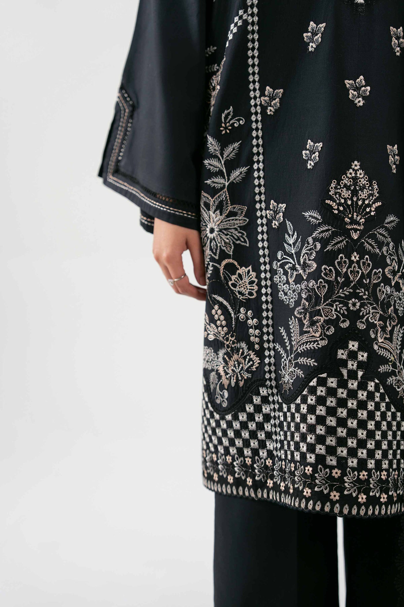 2 Piece Embroidered Organza Suit