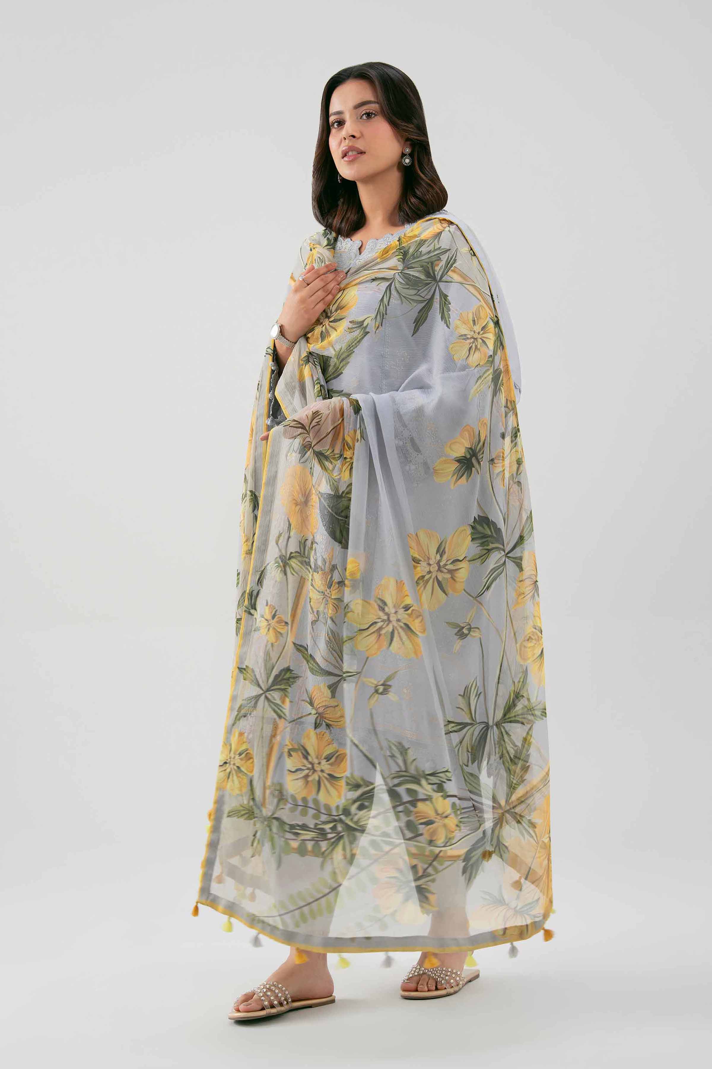 3 Piece Embroidered Masoori Yarn Dyed Suit